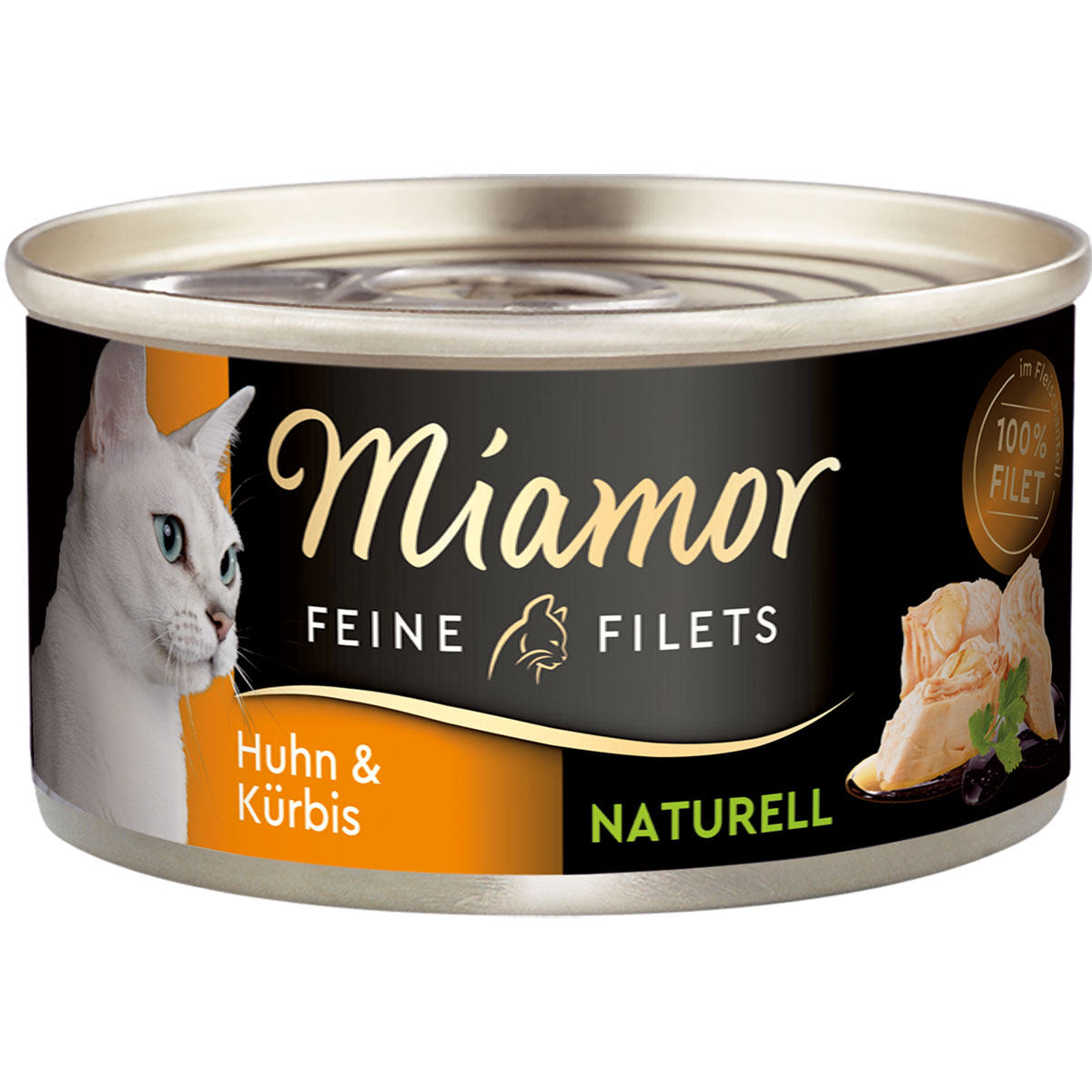 Levně Miamor Feine Filets Naturelle, kuřecí maso a dýně, 80g plechovka 24 × 80 g