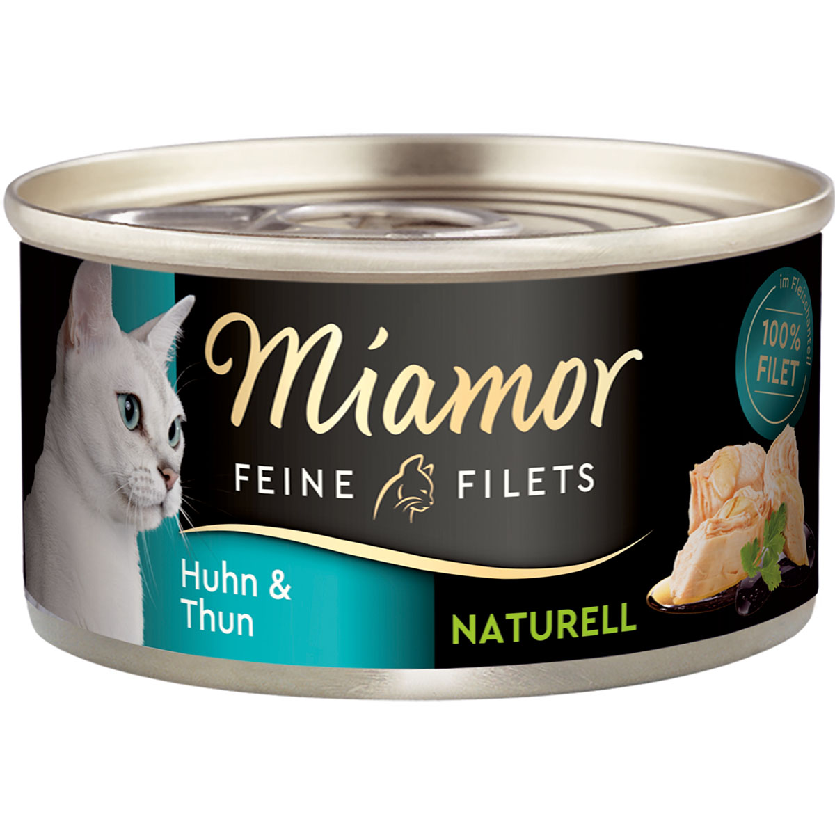 Levně Miamor Feine Filets Naturelle, kuřecí maso a tuňák, 80g plechovka 24 × 80 g