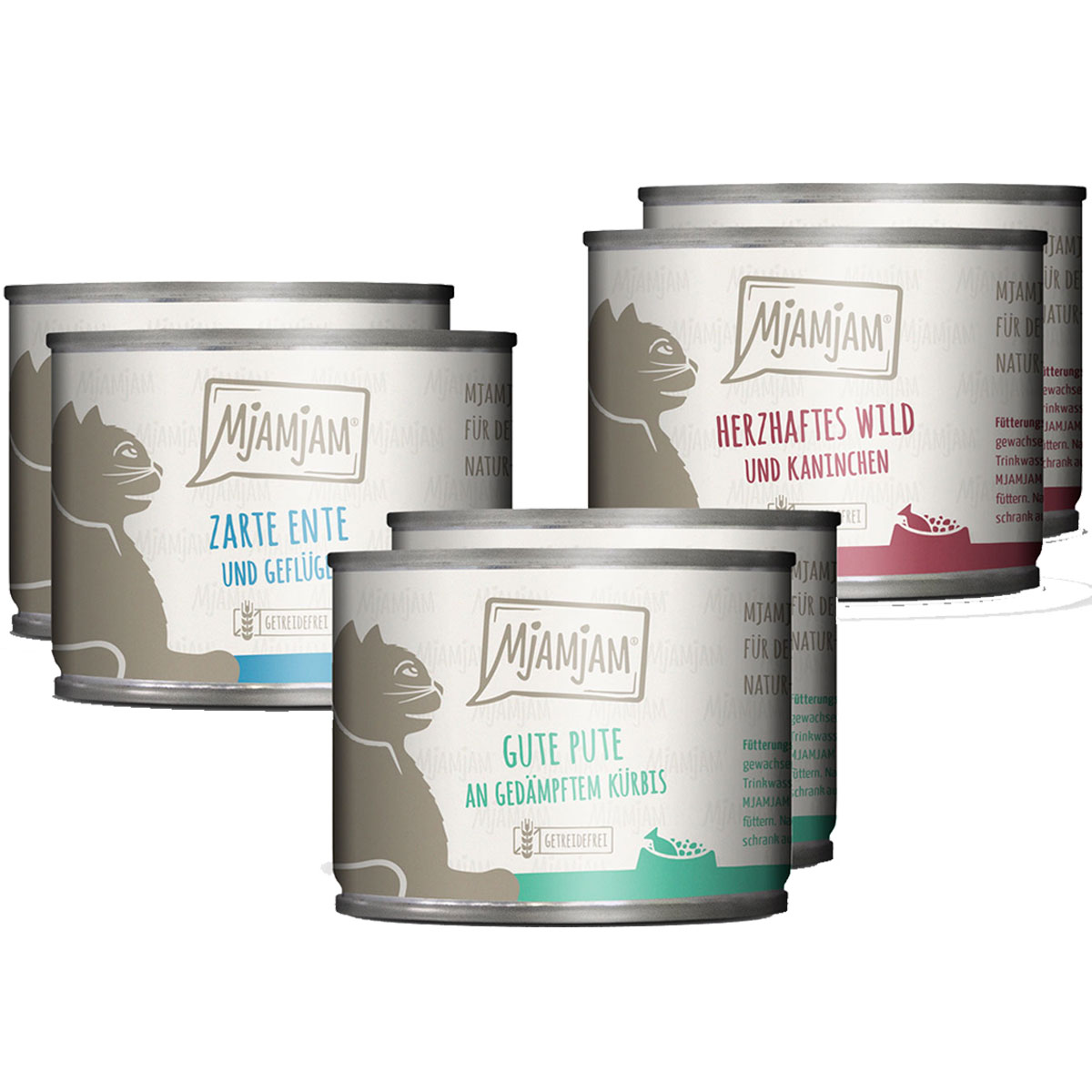 MjAMjAM Mixpaket II Wild&Kaninchen, Pute, Ente&Geflügel 24x200g