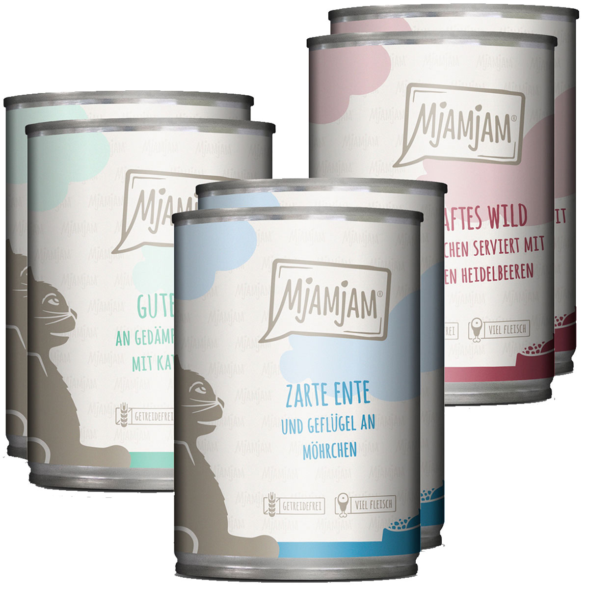 MjAMjAM Mixpaket II zvěřina a králík, krůta, kachna a drůbež 6 × 400 g 6x400g