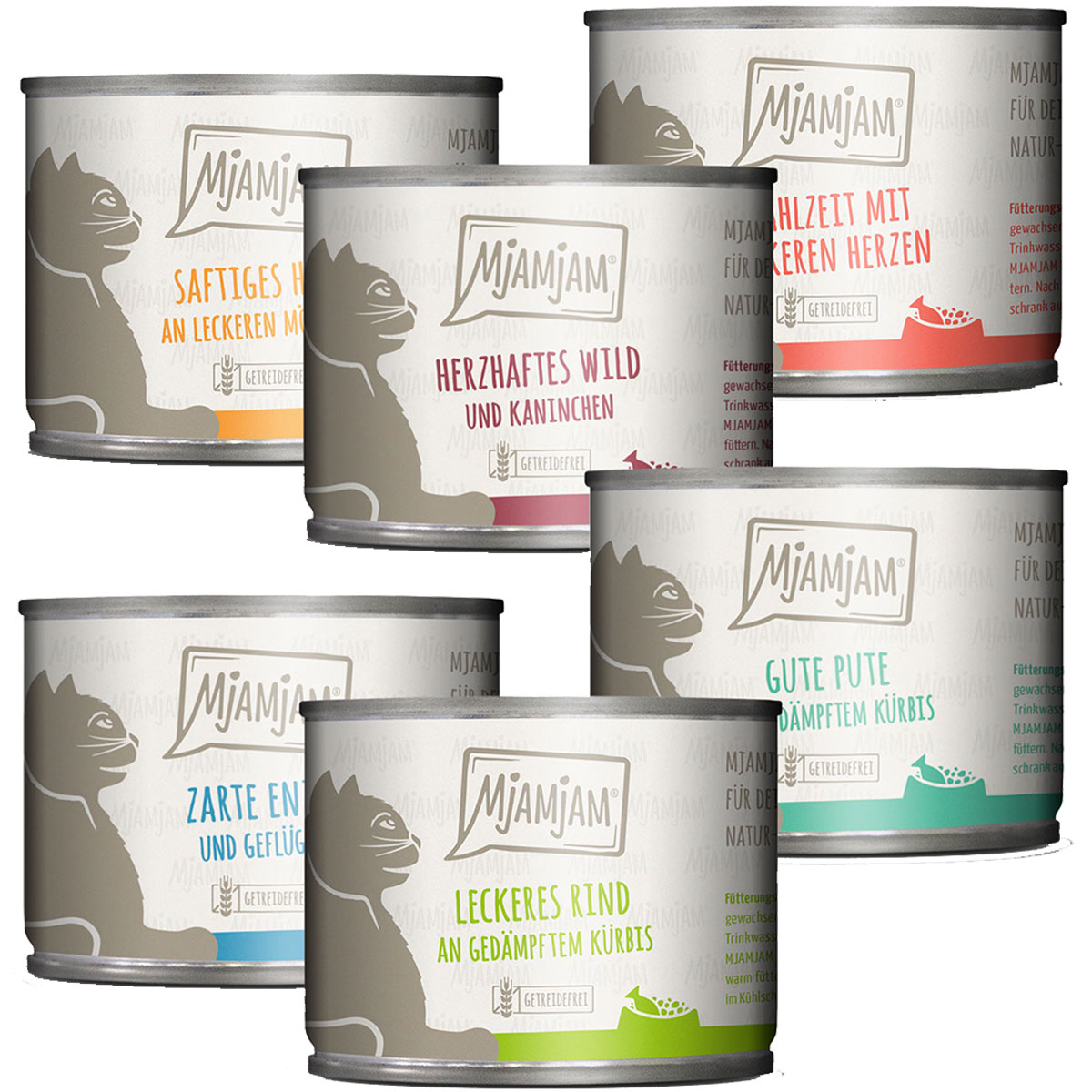 MjAMjAM Mixpaket III zvěřina a králík, krůta, kachna a drůbež, srdce, kuře, hovězí 6 × 200 g 24x200g