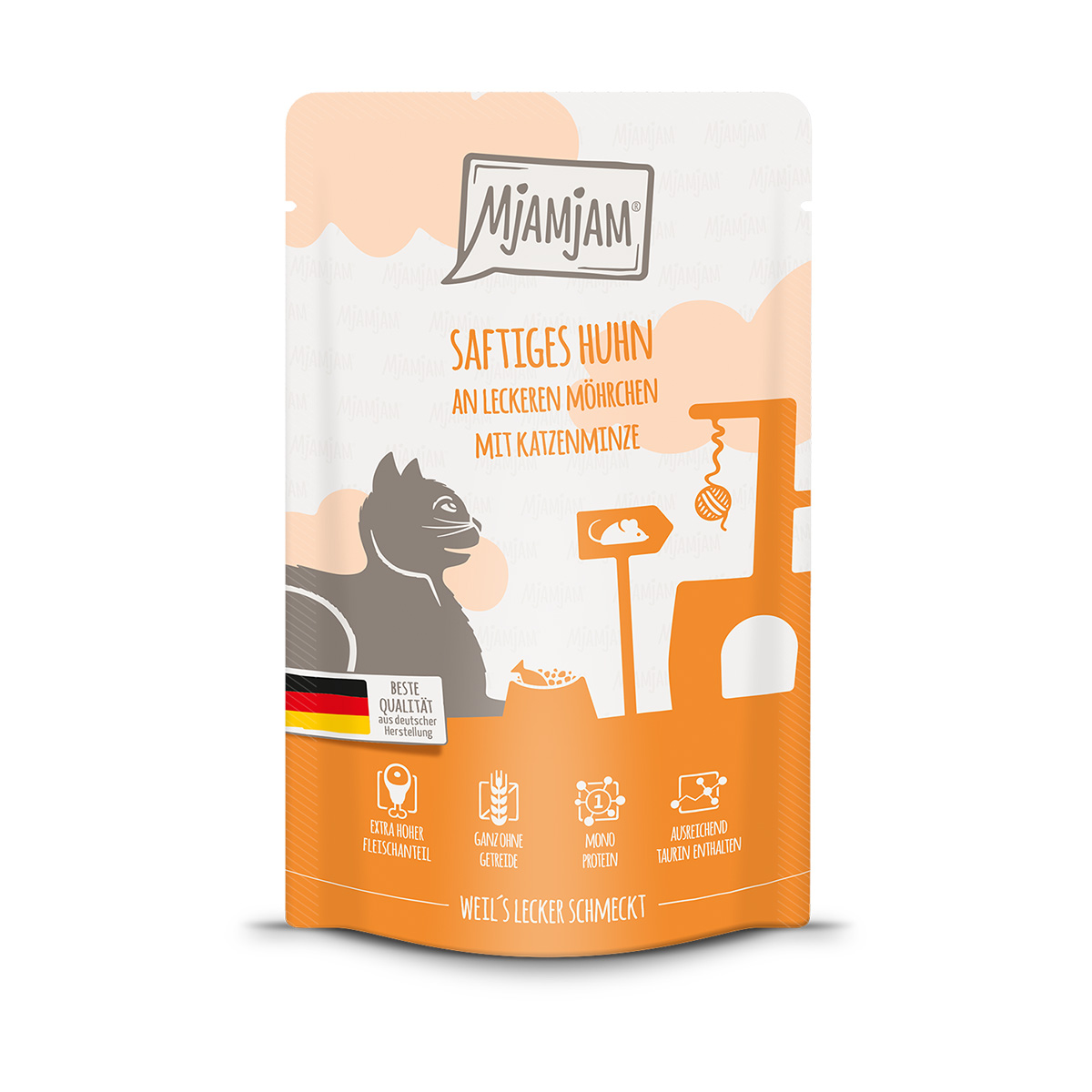 MjAMjAM Quetschie se šťavnatým kuřetem a lahodnou mrkví 48x125g