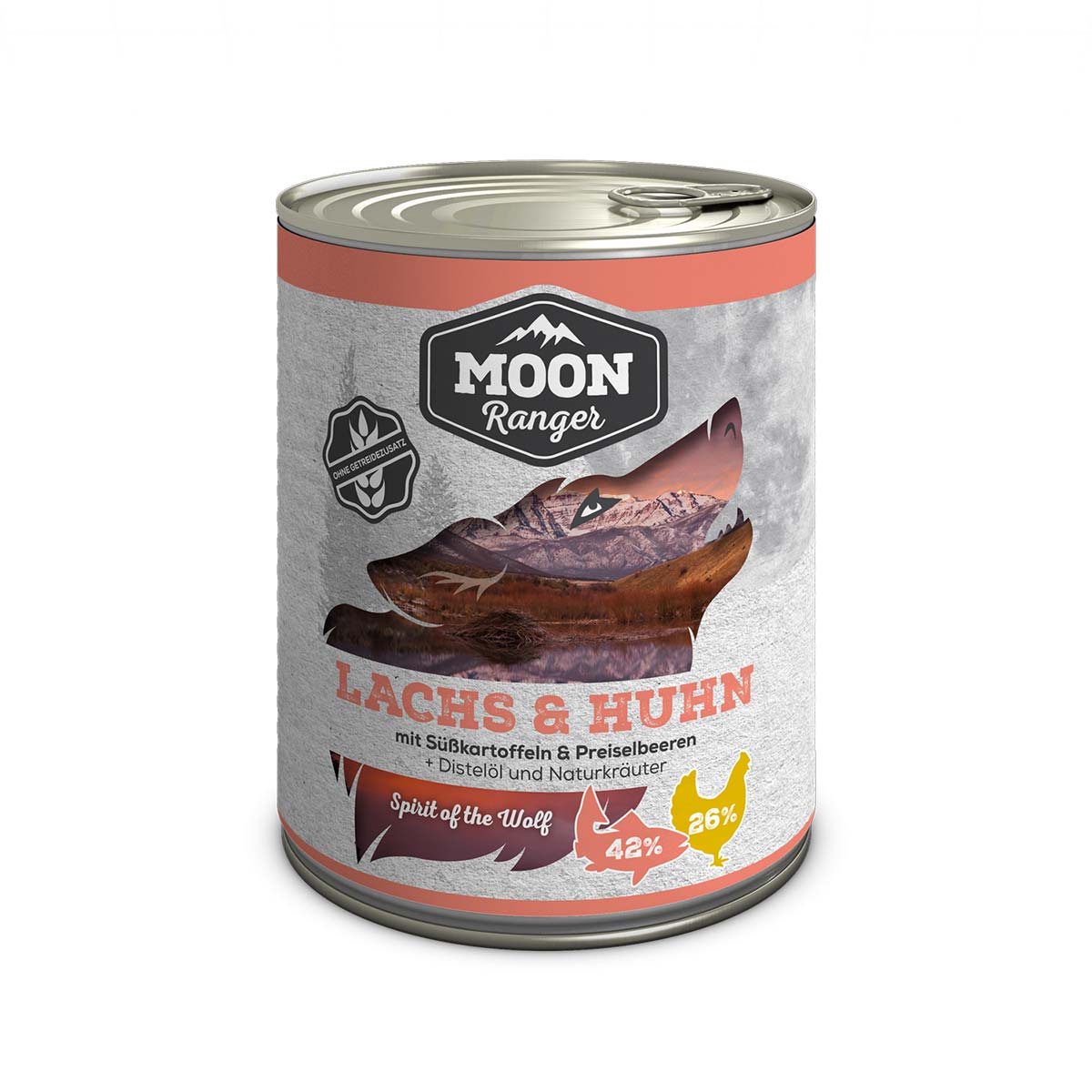 MOON Ranger Lachs & Huhn mit Süßkartoffeln & Preiselbeeren 6x800g