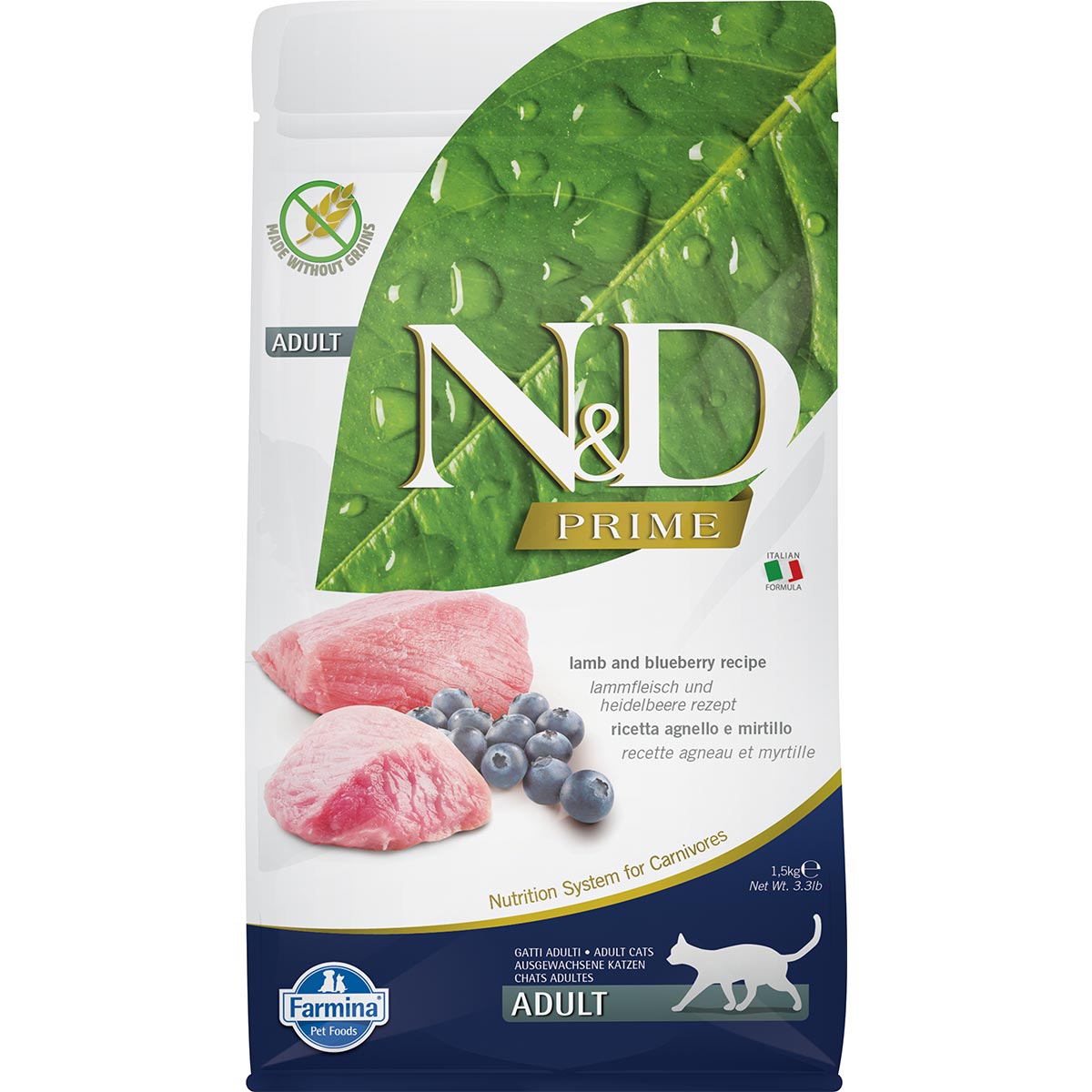 N&D Adult s jehněčím masem a borůvkami bez obilovin 1,5 kg