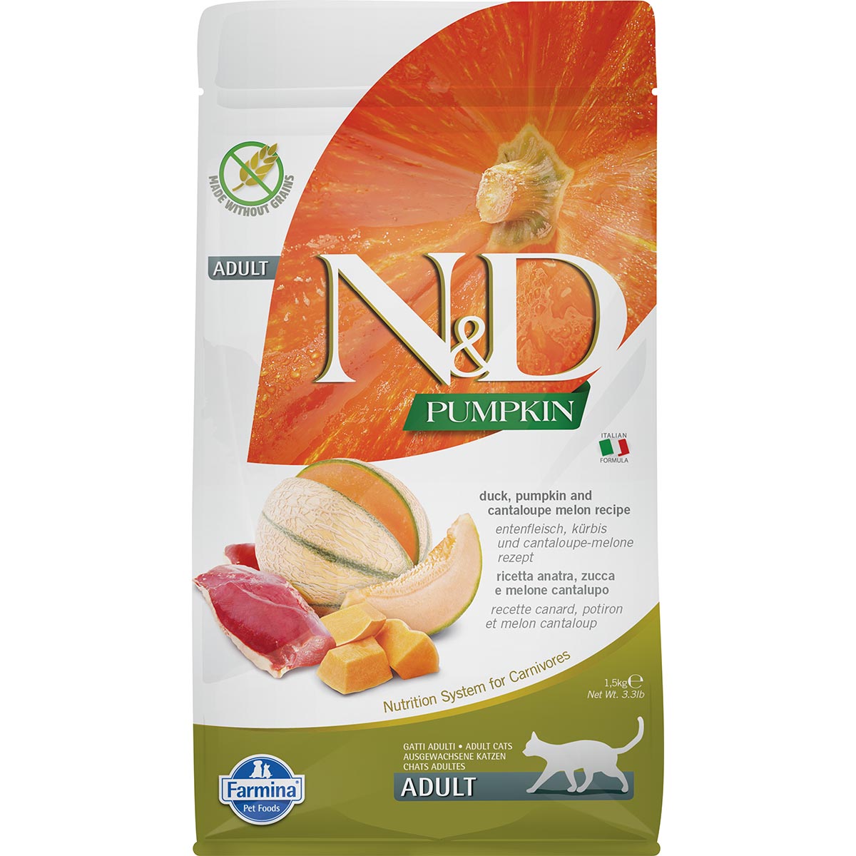 N&D Cat Pumpkin Adult kachna s dýní a melounem 1,5 kg