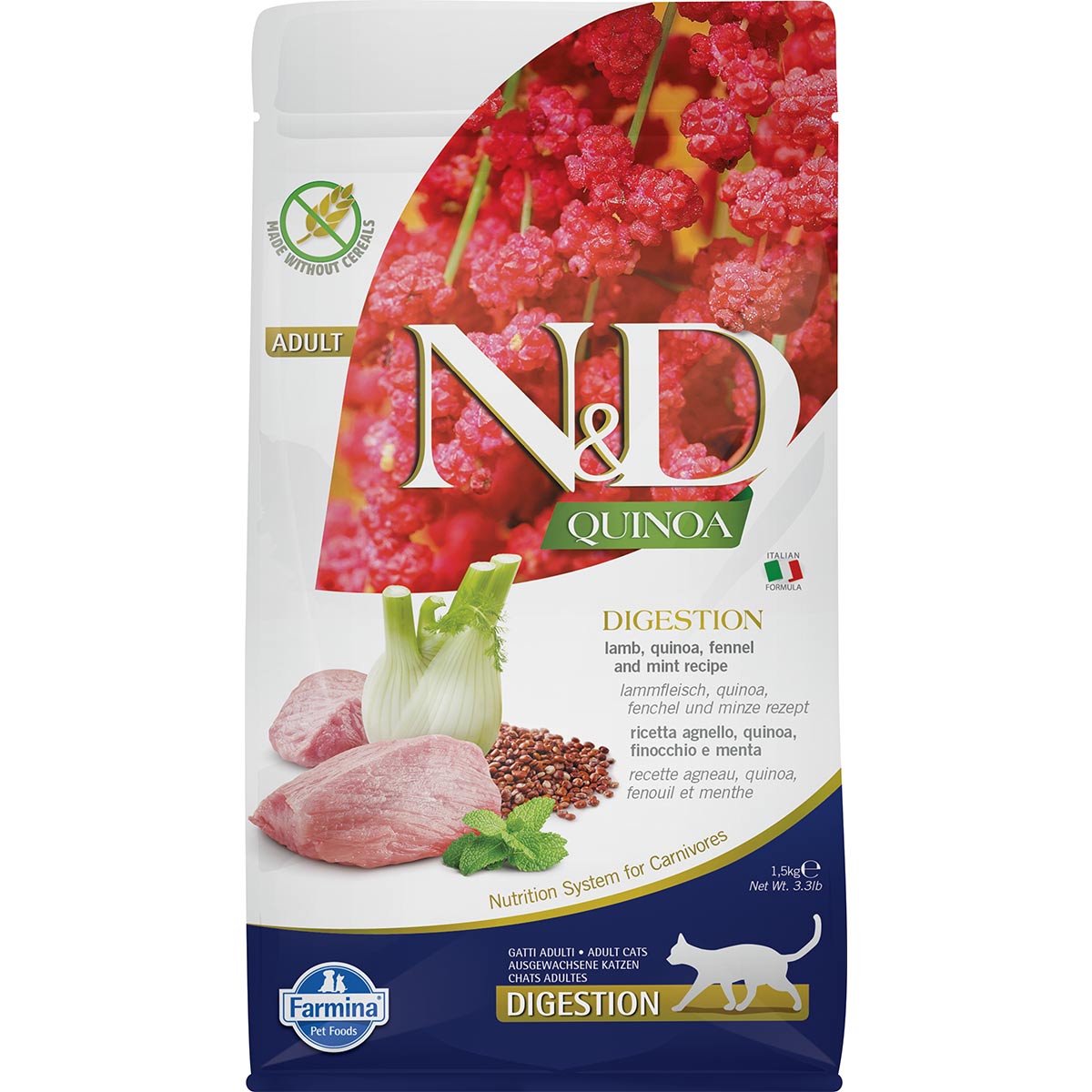 N&D Cat Quinoa Digestion Lamb 1,5 kg