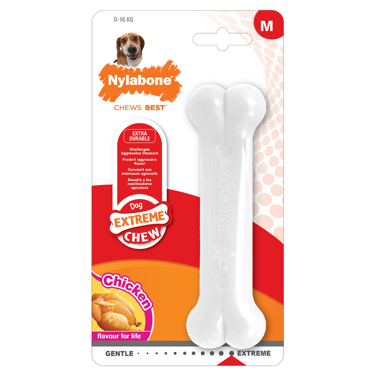 Nylabone Dura Chew žvýkací kost, kuřecí příchuť M