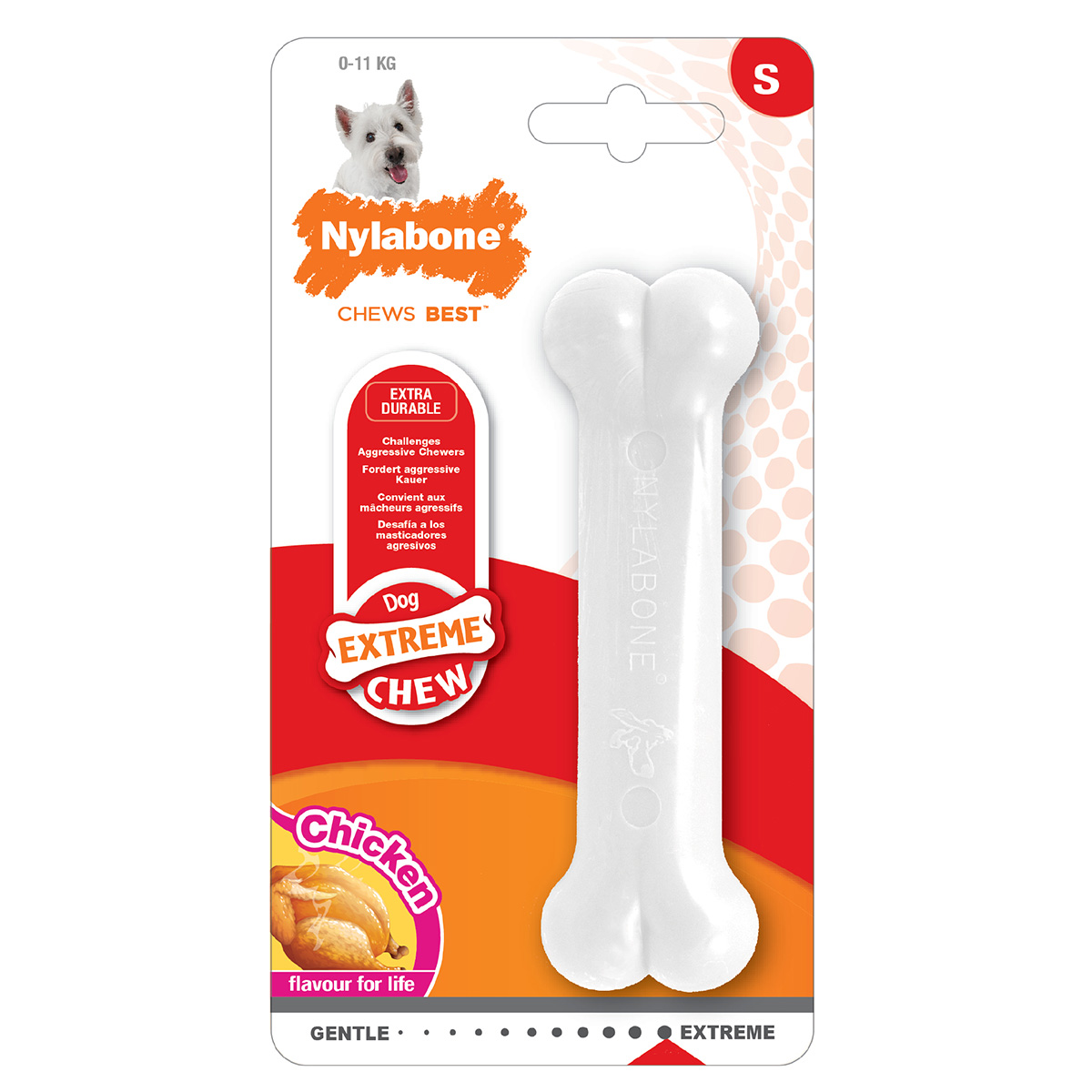 Nylabone Dura Chew žvýkací kost, kuřecí příchuť S
