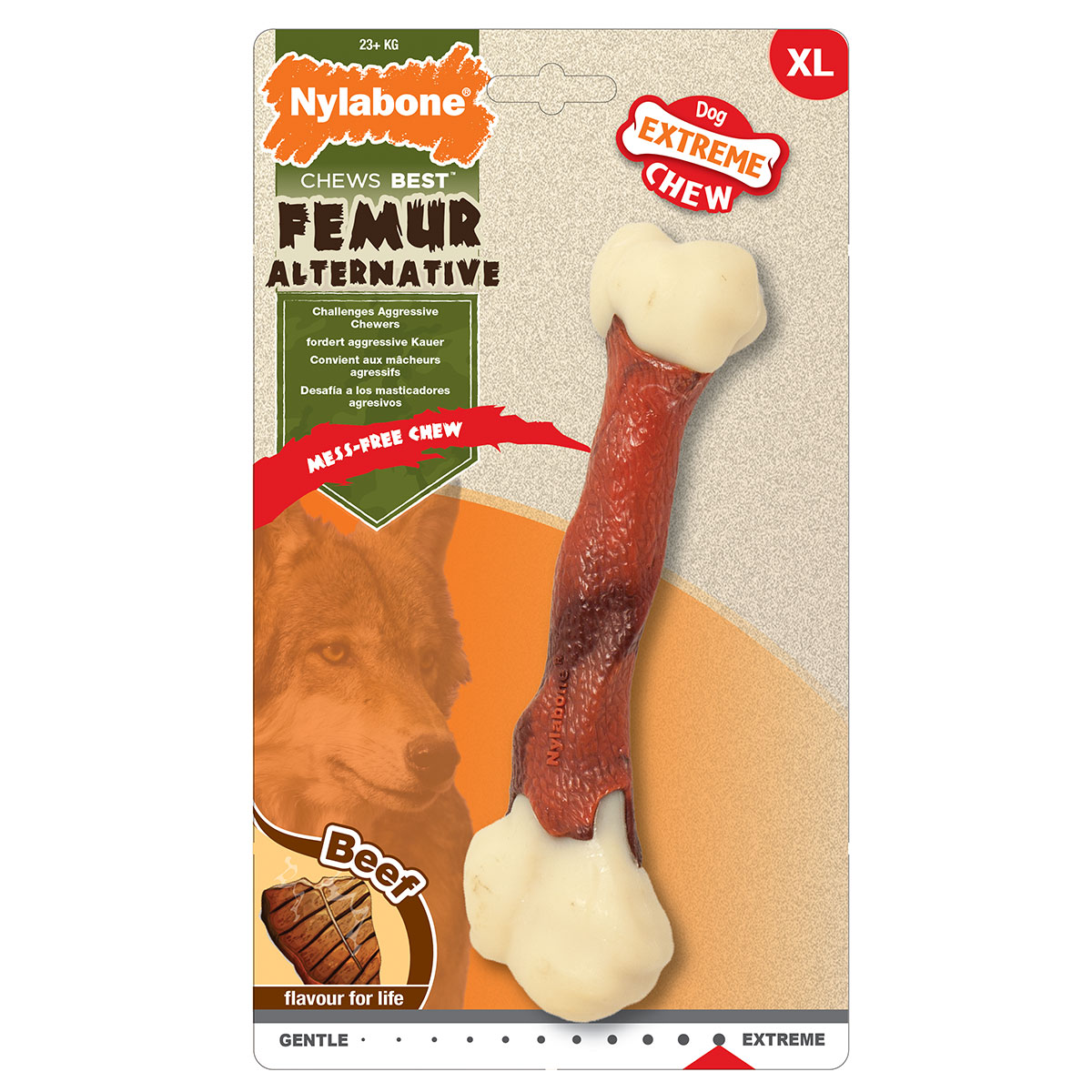 Nylabone Extreme žvýkací kost s příchutí hovězího masa XL