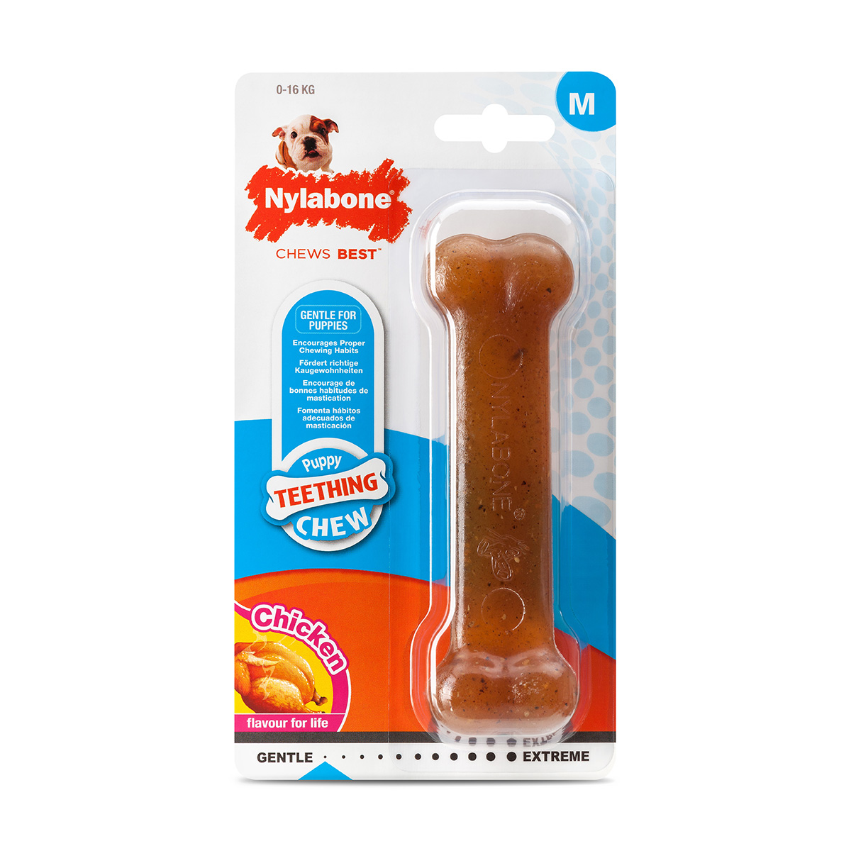 Nylabone Puppy žvýkací kosti pro štěňata s kuřecí příchutí M