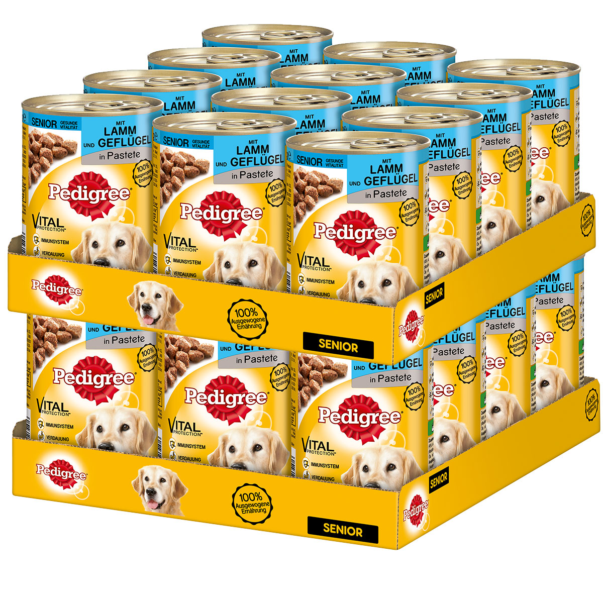 Pedigree Senior mit Lamm und Geflügel in Pastete 24x400g