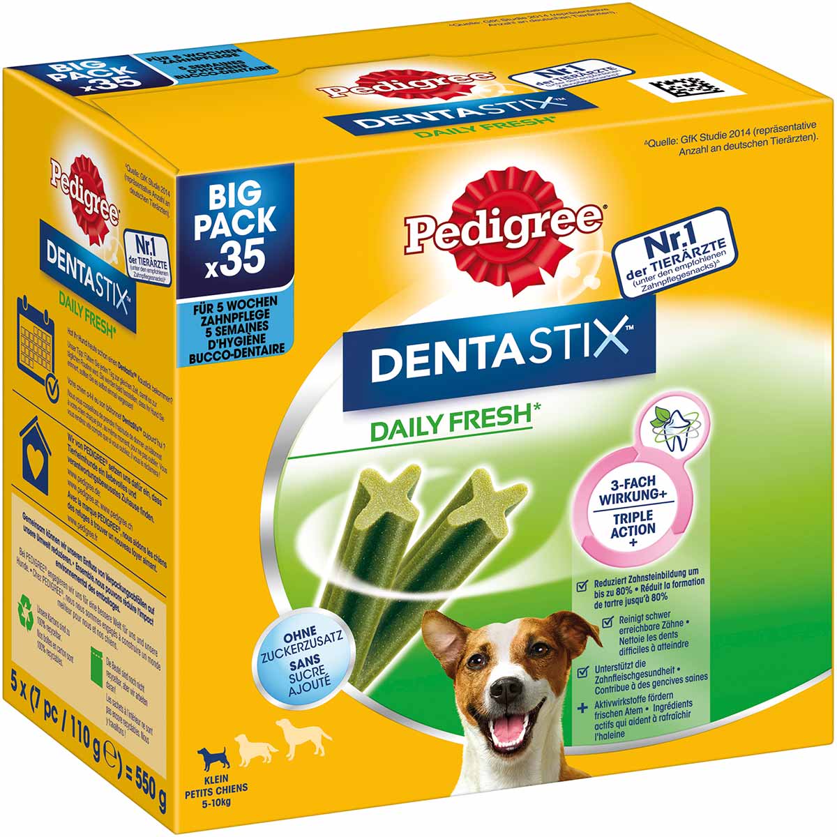Levně Pedigree DentaStix Daily Fresh pro malé psy 2 × 35 kusů