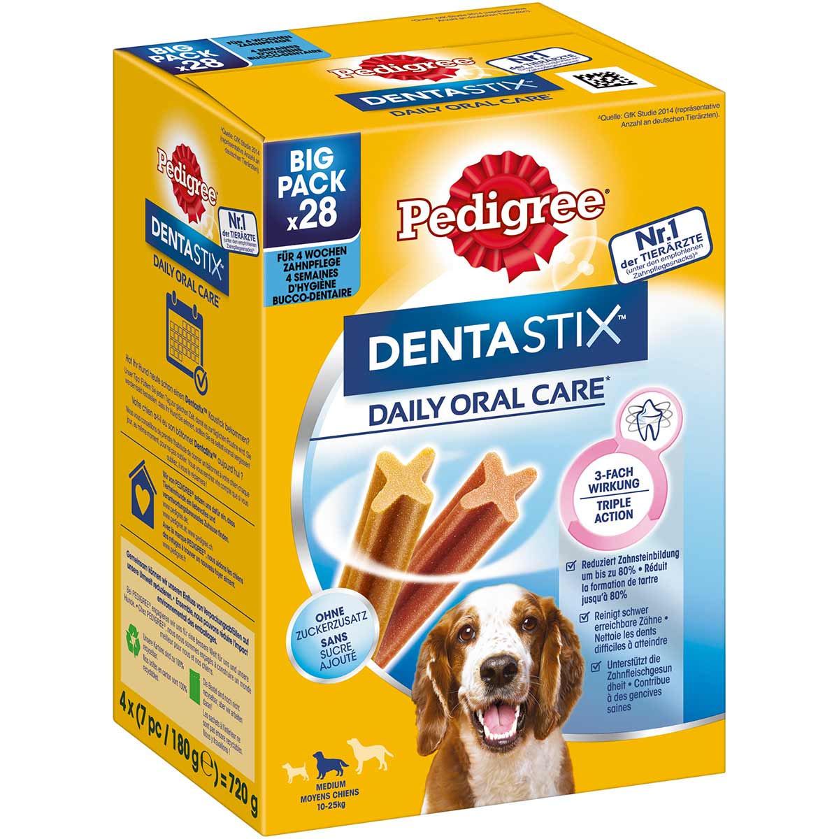 Levně Pedigree DentaStix pro středně velké psy 28 kusů (4 × 7)