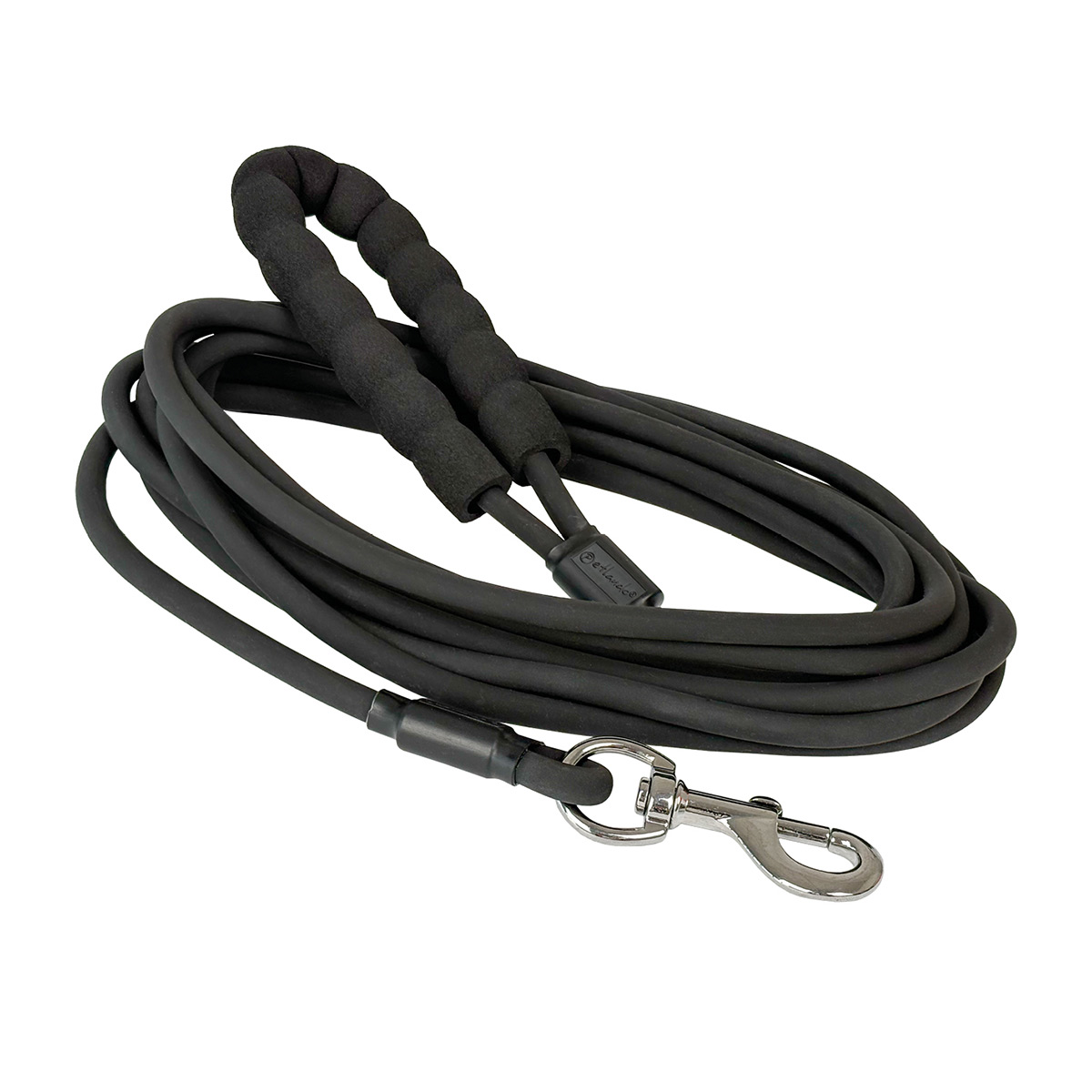 Petlando Trekking Leine rund mit Griff schwarz