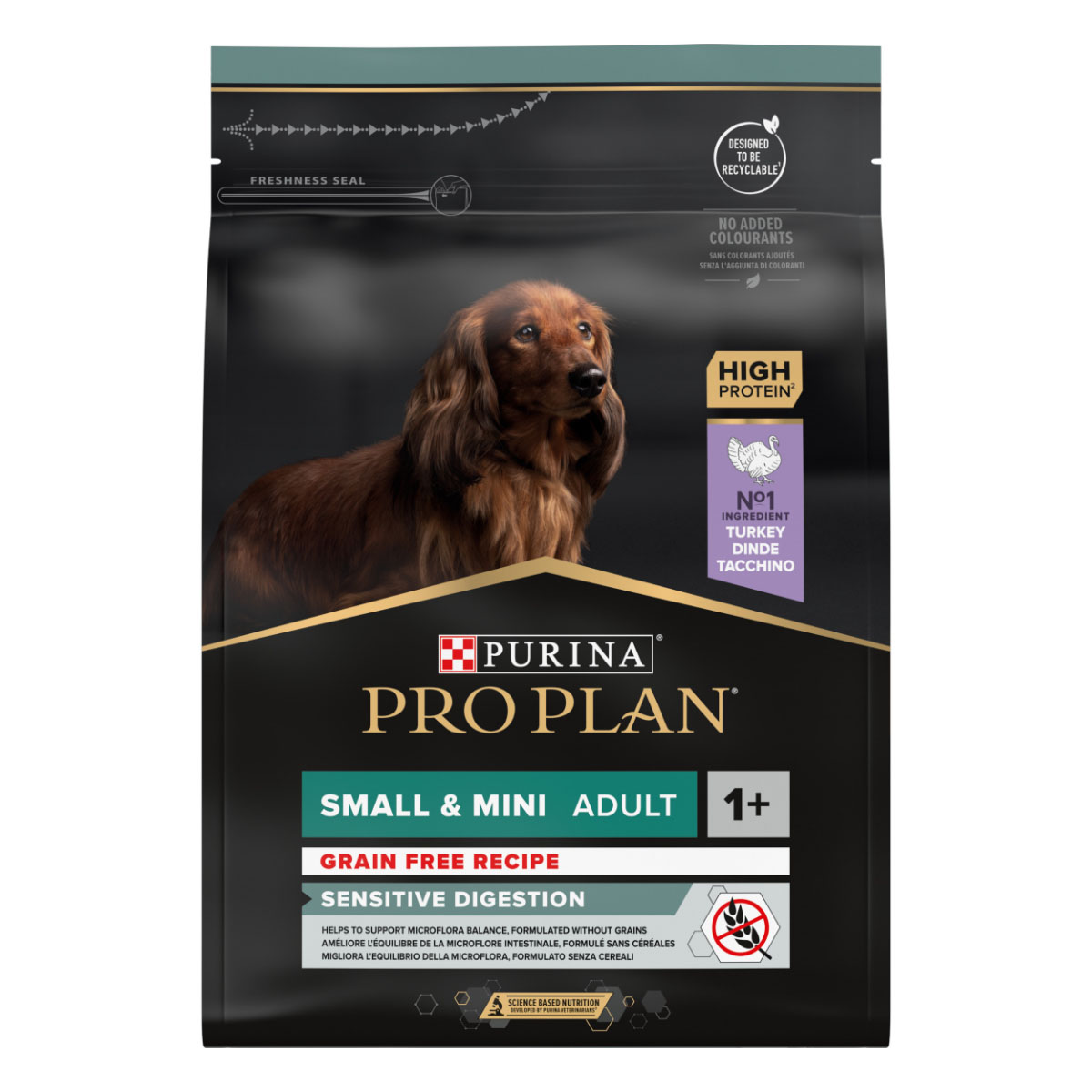 Levně PURINA PRO PLAN Dog Small & Mini Adult OPTIDIGEST s vysokým obsahem krocana 2,5 kg