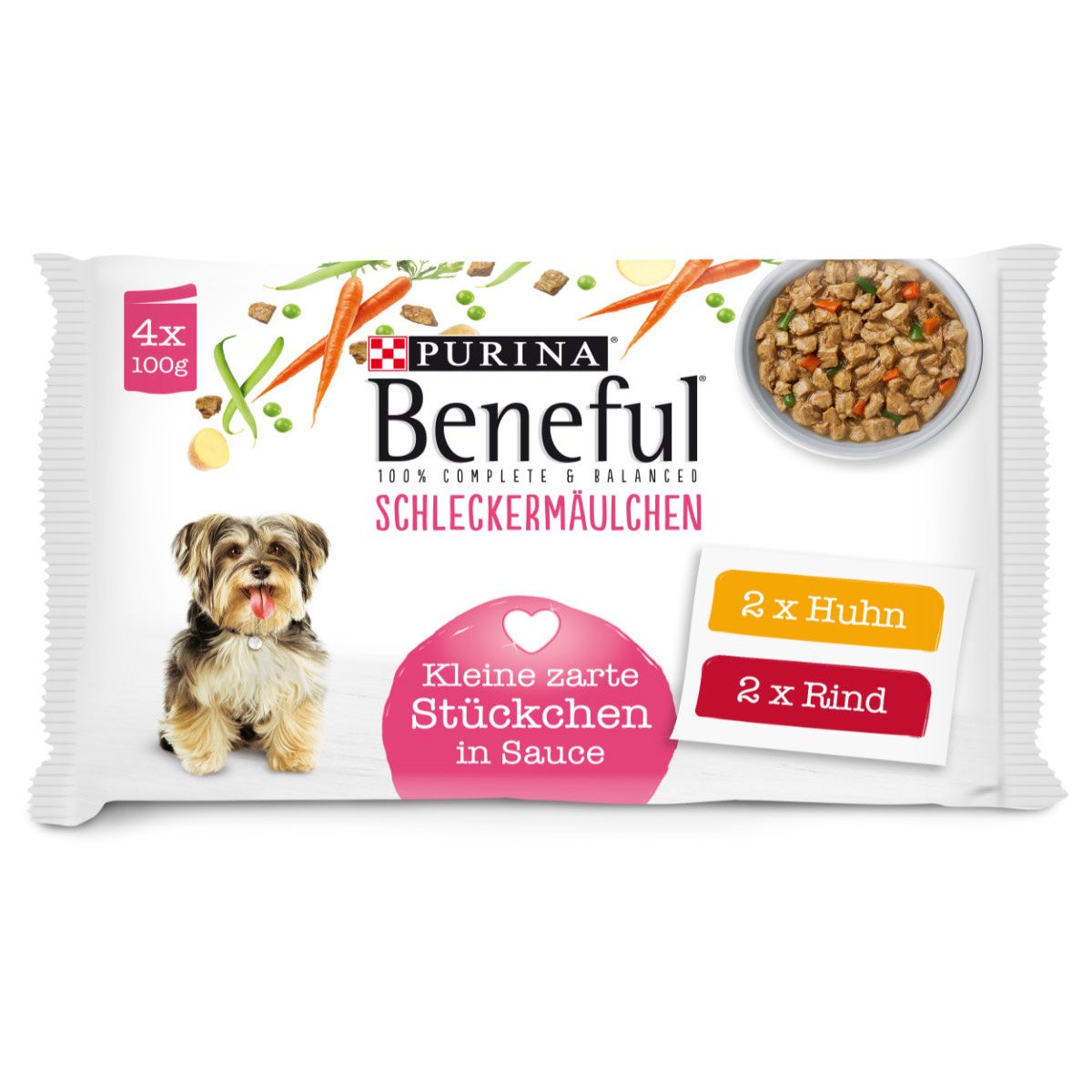 PURINA BENEFUL Mlsný jazýček s lahodným kuřecím a hovězím masem 10 × 4 × 100 g