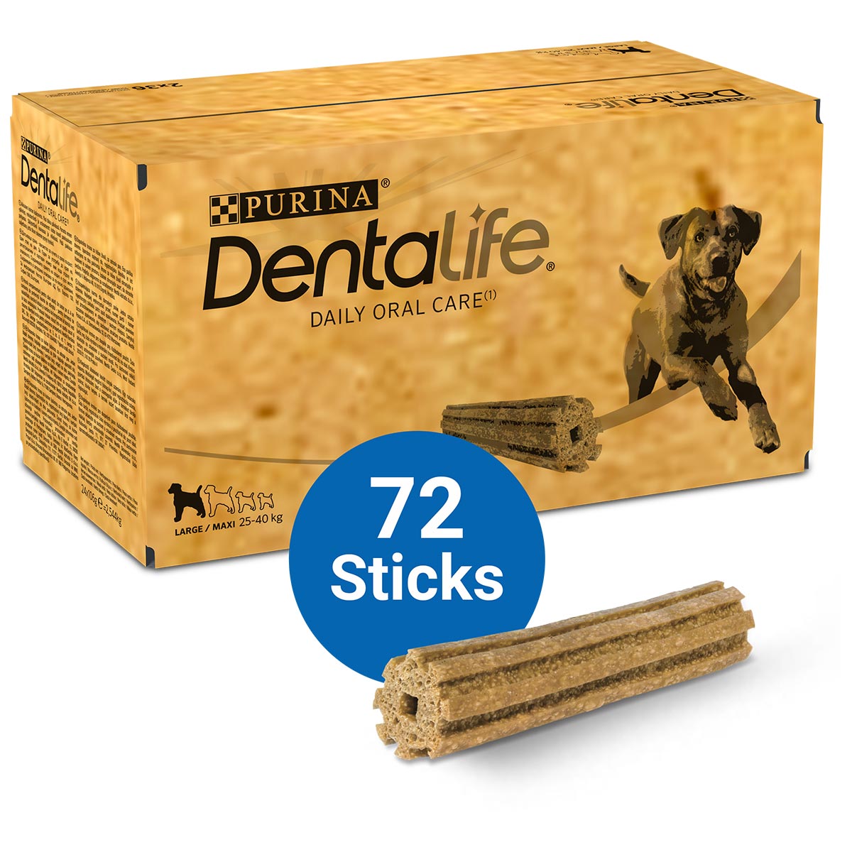 Levně PURINA DENTALIFE pamlsky pro každodenní péči o zuby pro velké psy 4× 36 tyčinek