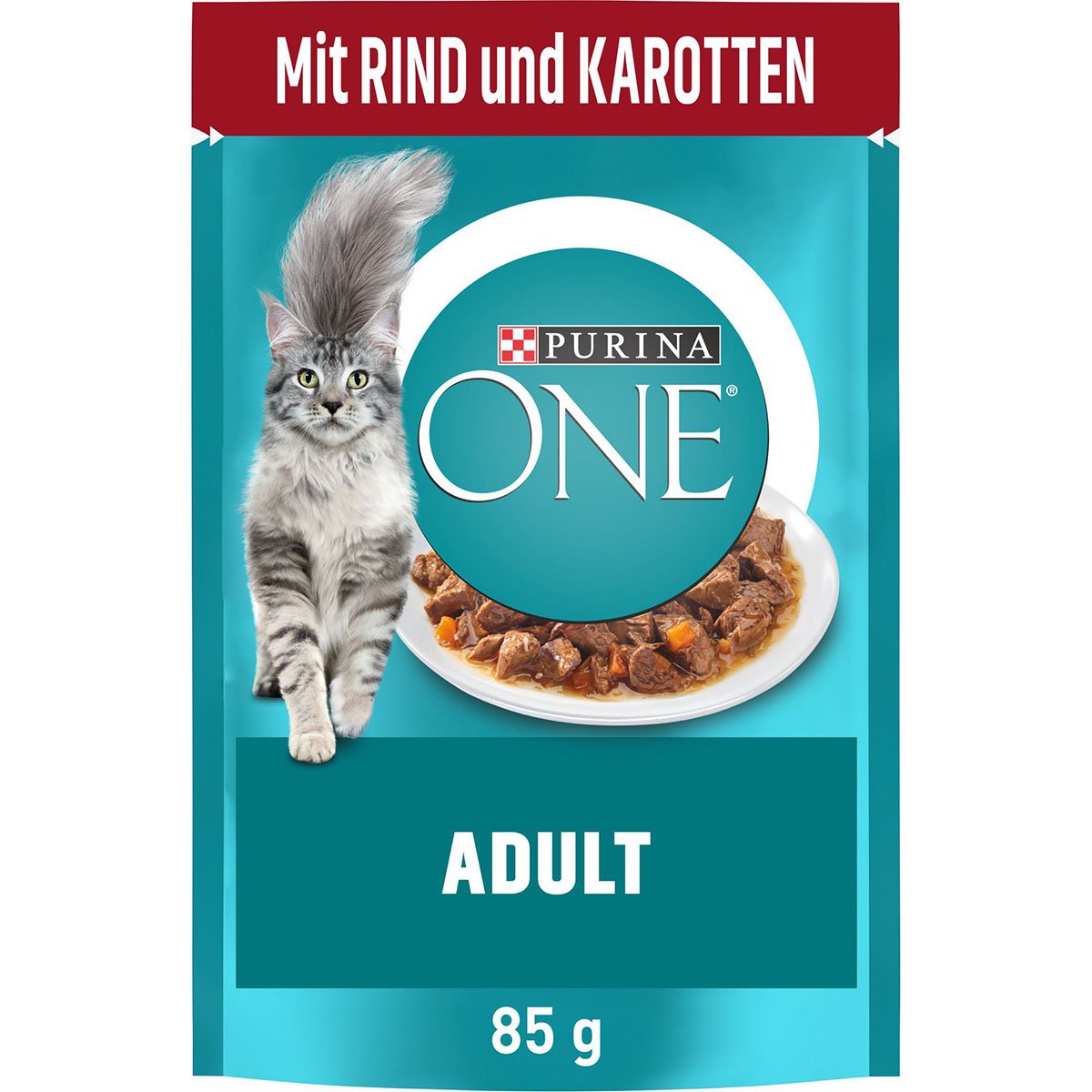 Purina ONE Adult s hovězím masem a mrkví, 24 x 85 g