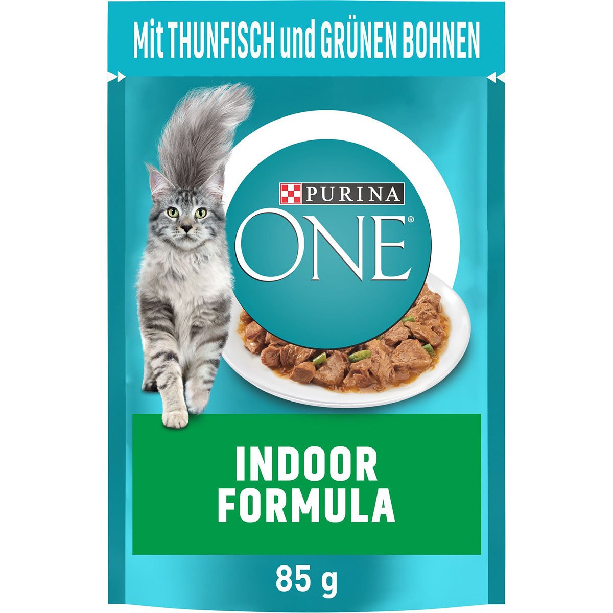 Purina ONE Indoor Formula s tuňákem a zelenými fazolemi, 24 x 85 g