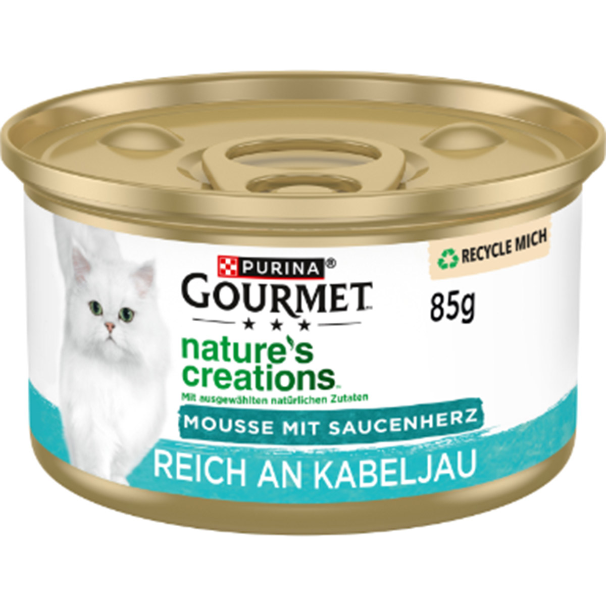 GOURMET Natures Creations Mousse mit Saucenherz Kabeljau 12x85g