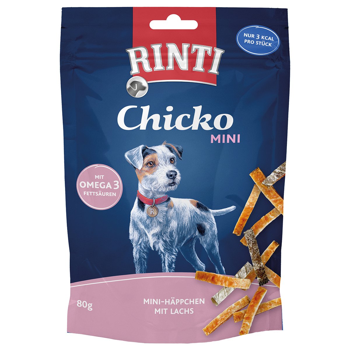 Levně RINTI Chicko Mini kousky s lososem 6 × 80 g