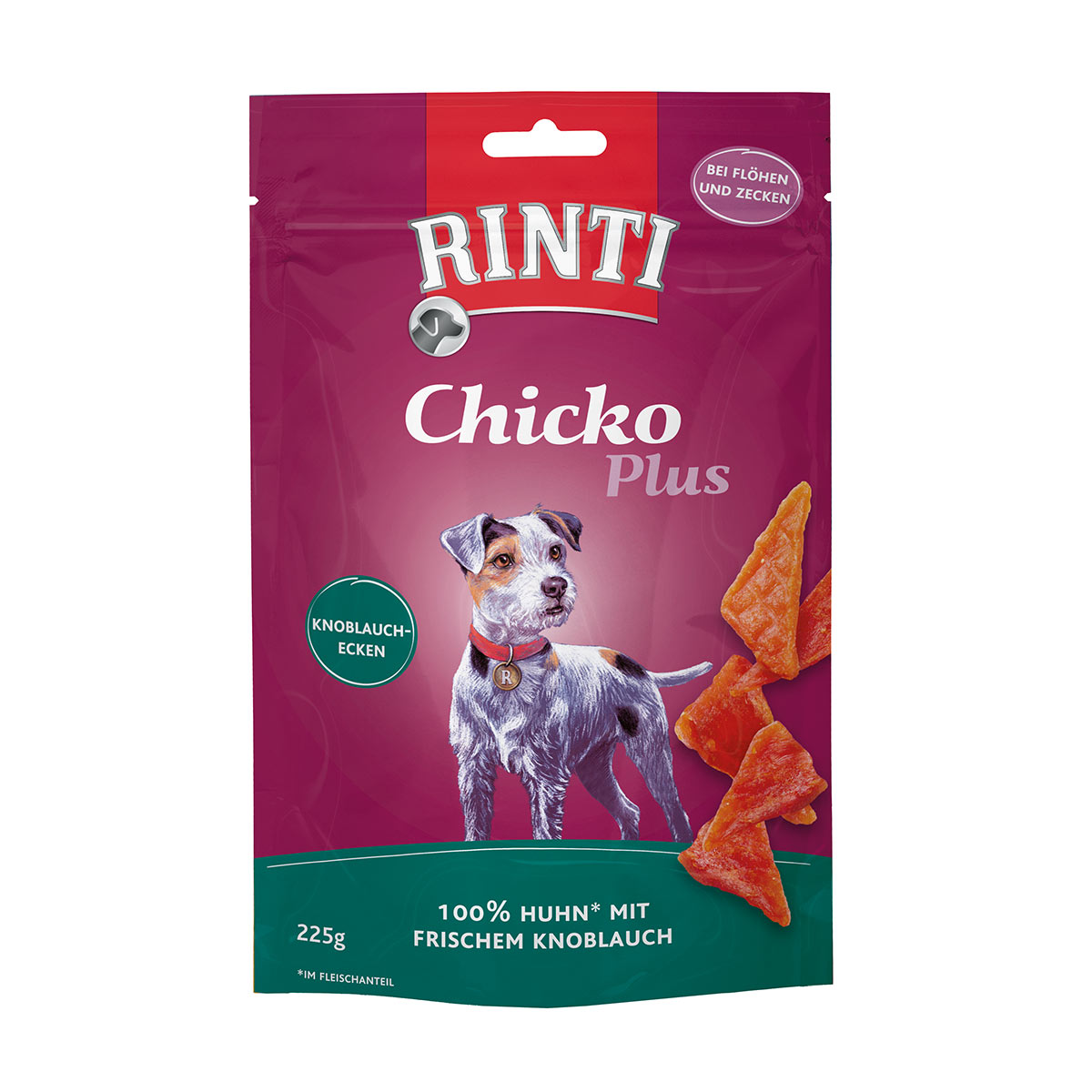 RINTI Chicko Plus, Česnekové trojhránky 225 g