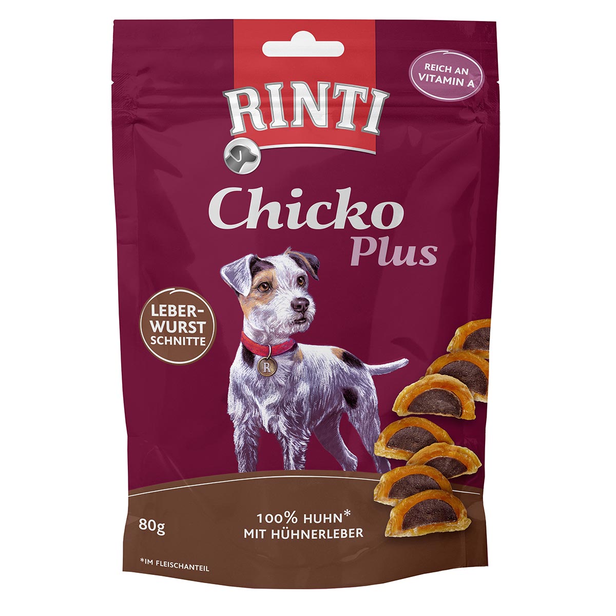 Levně RINTI Chicko Plus, Játrové plátky 6 × 80 g