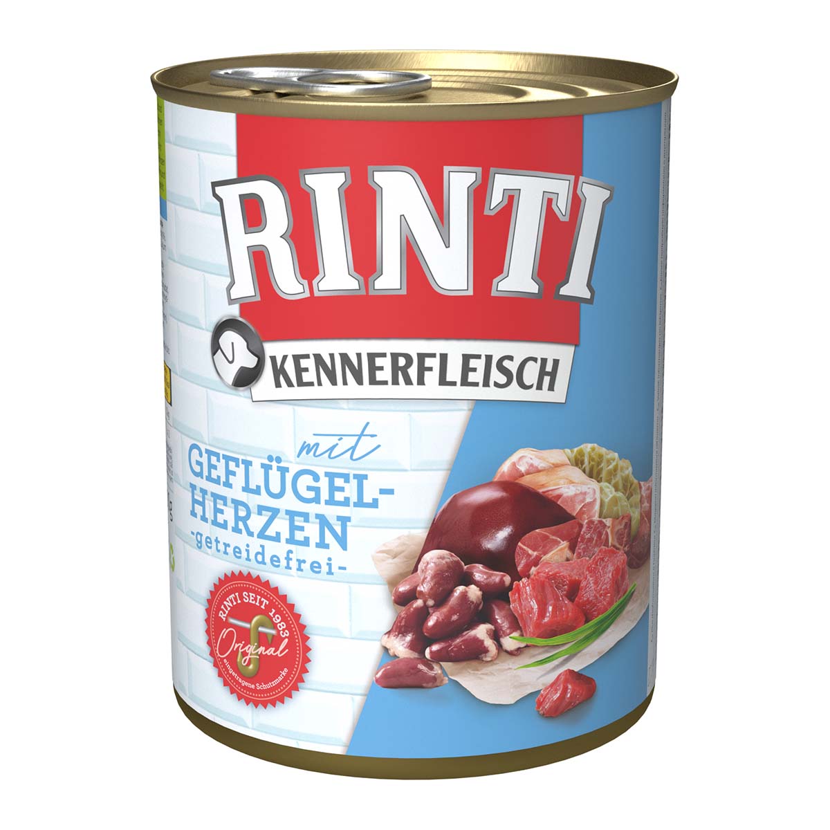 Rinti Kennerfleisch s drůbežími srdíčky 12 × 800 g
