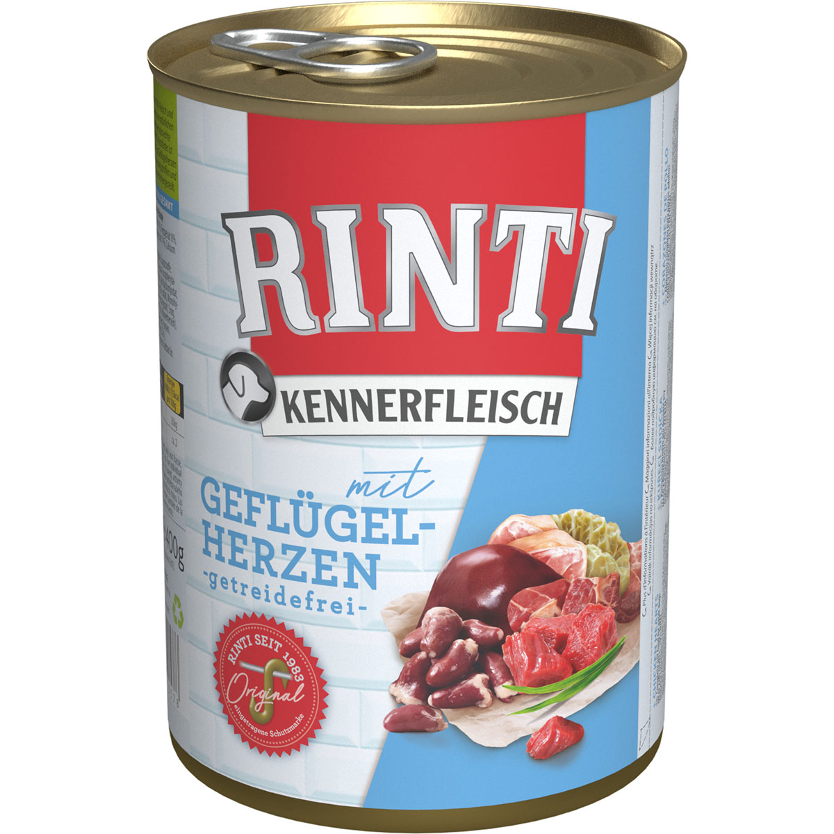 Rinti Kennerfleisch s drůbežími srdci, 400 g 24 × 400 g