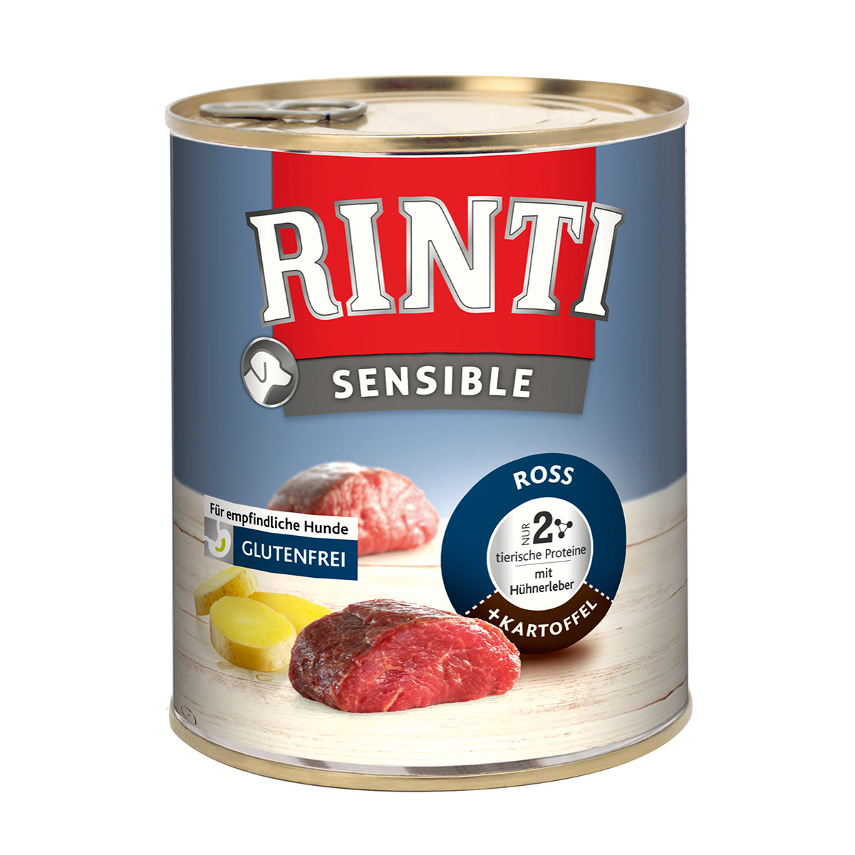 RINTI Sensible koňské maso, kuřecí játra a brambory 12x800g
