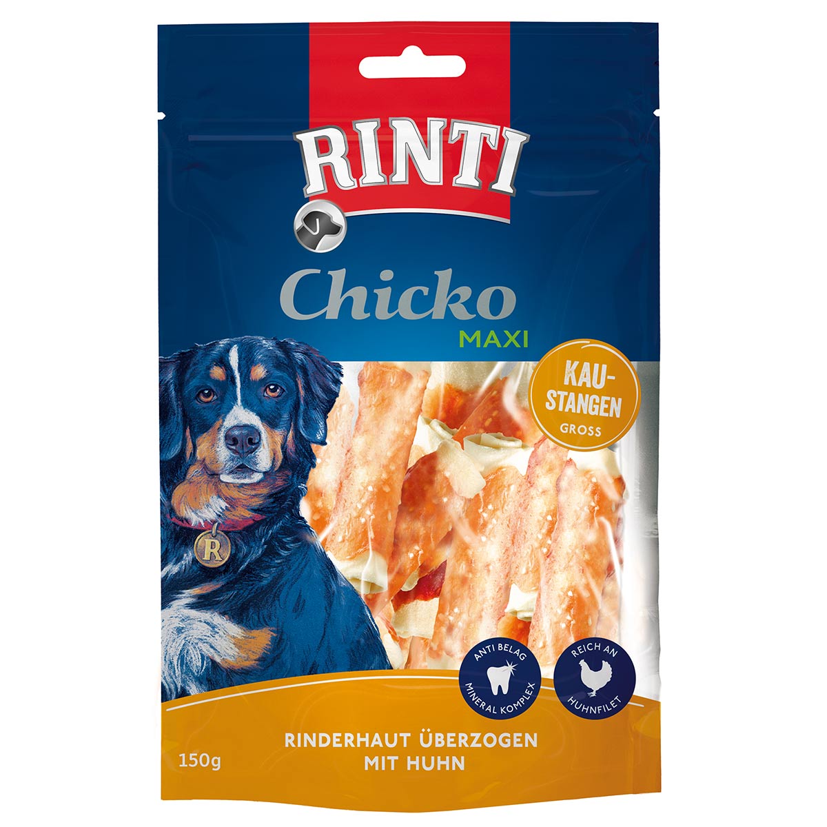 Levně Rinti Chicko Maxi velké žvýkací tyčinky s kuřecím masem, 150 g