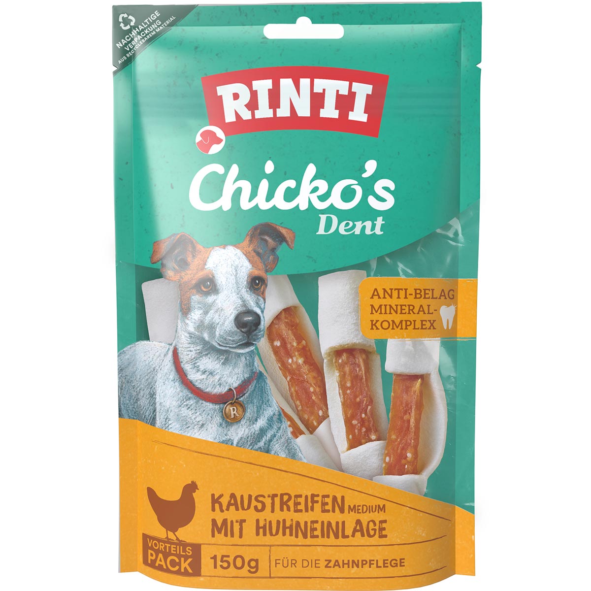 RINTI Chicko's Dent Kaustreifen Huhn MEDIUM
