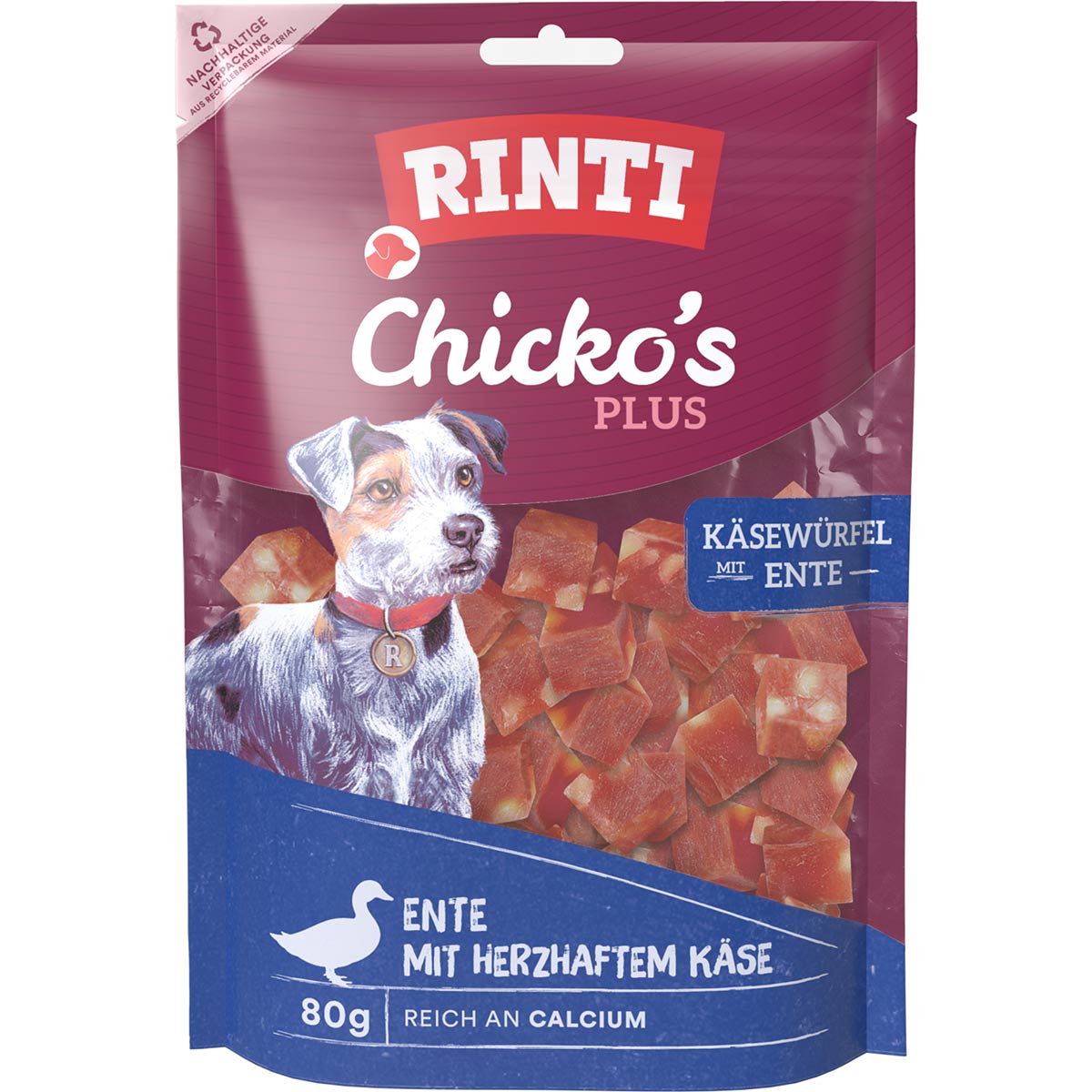 RINTI Chicko Plus Käsewürfel mit Ente