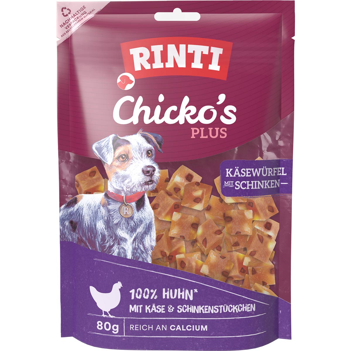 RINTI Chicko's Plus Käsewürfel mit Schinken