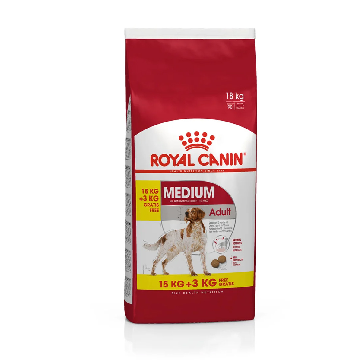ROYAL CANIN MEDIUM Adult suché krmivo pro středně velké psy 15 kg + 3 kg