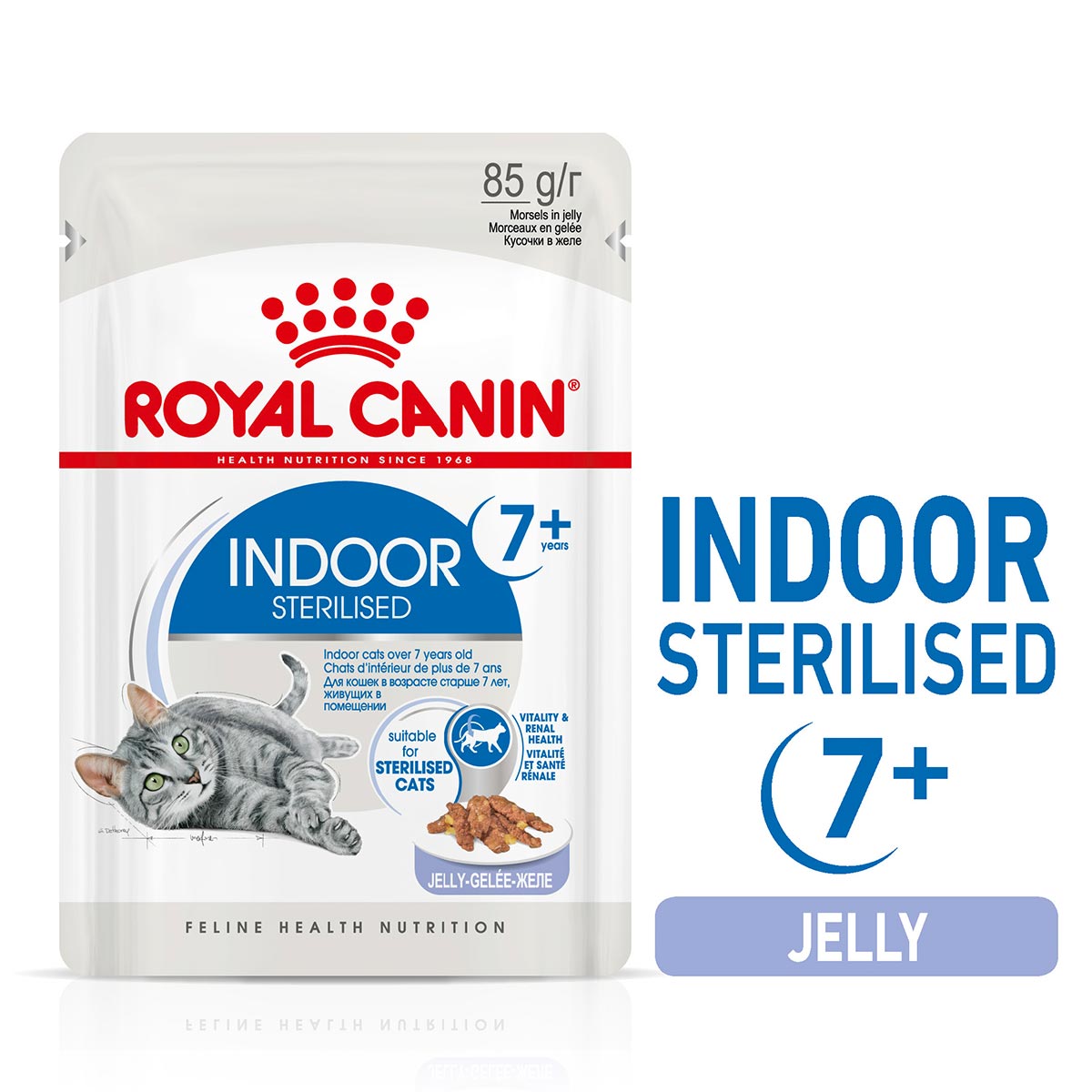 ROYAL CANIN INDOOR 7+ Sterilised v želé, kapsičky pro bytové kočky od 7 let 48 × 85 g