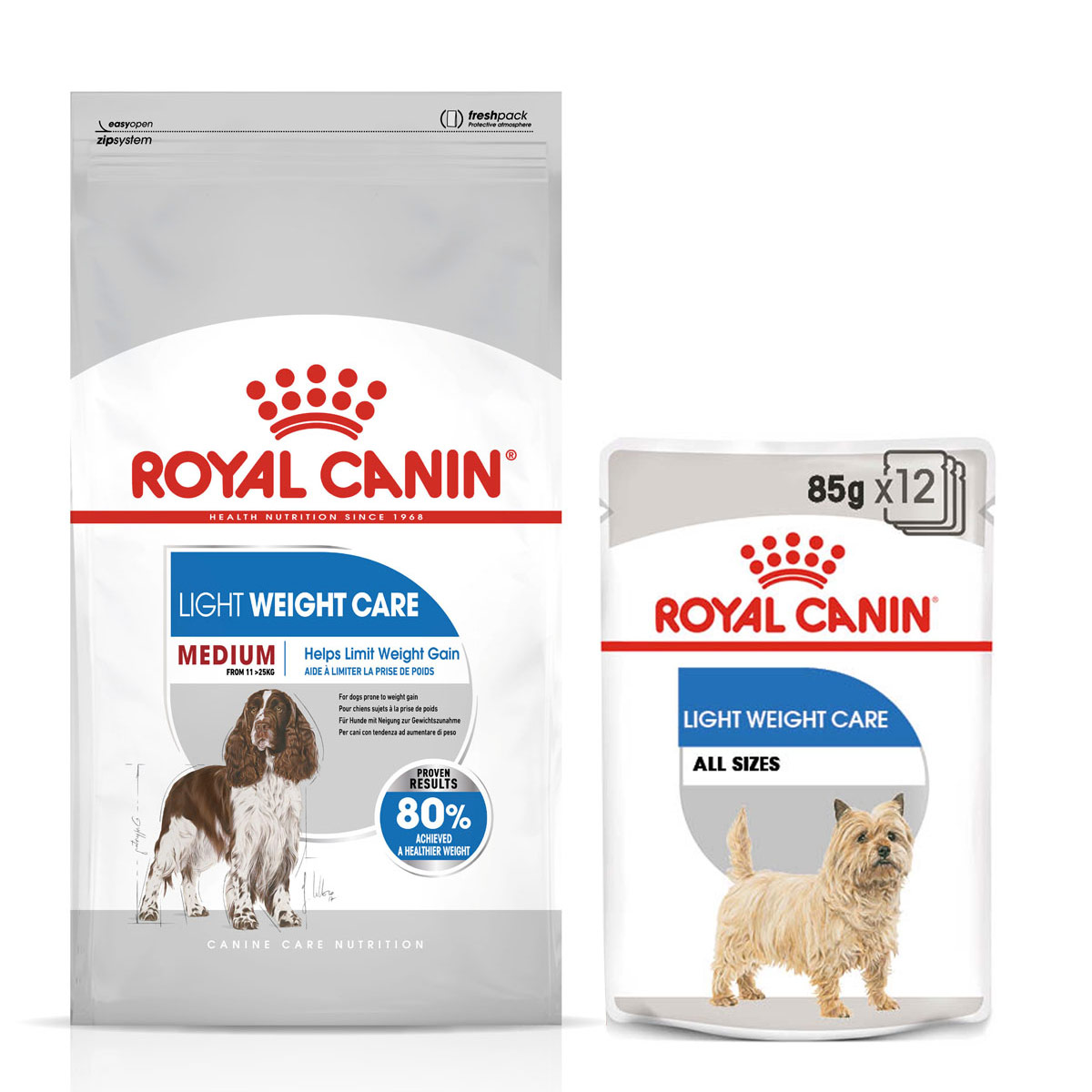 ROYAL CANIN LIGHT WEIGHT CARE MEDIUM 3 kg + Mousse 12× 85 g