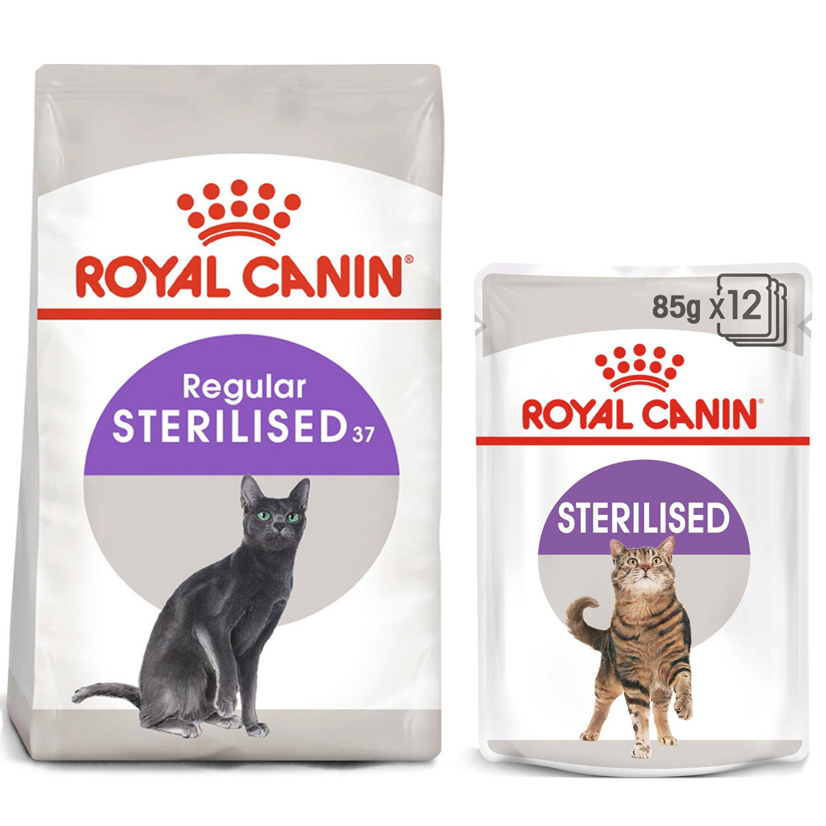 ROYAL CANIN STERILISED Trockenfutter 2kg + STERILISED Mousse 12x85g