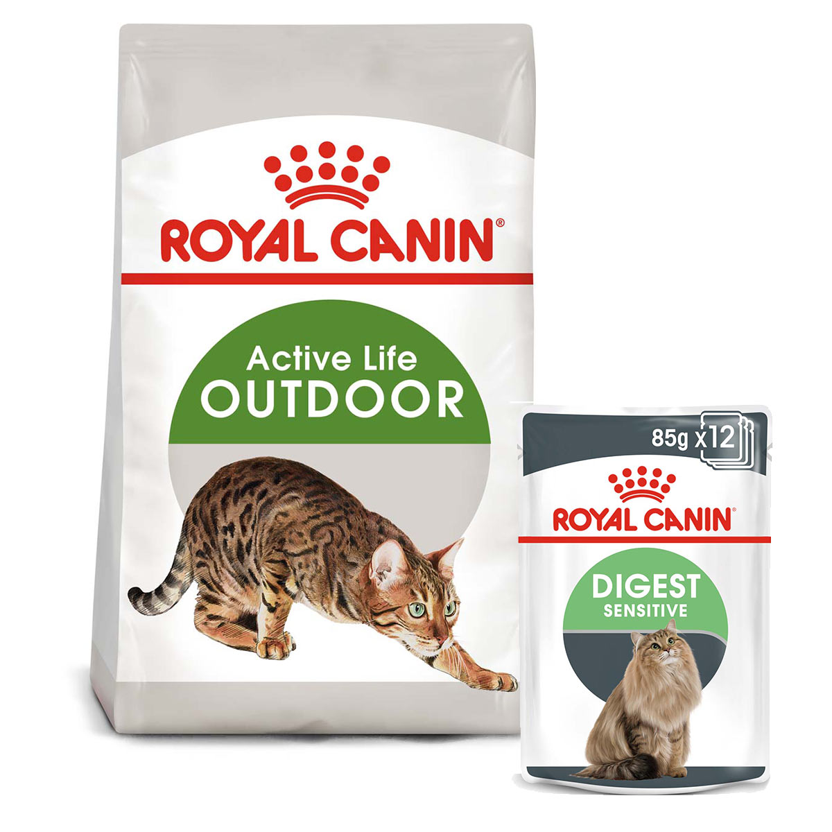 ROYAL CANIN OUTDOOR granule 2 kg + Digest Sensitive kapsička 12× 85 g