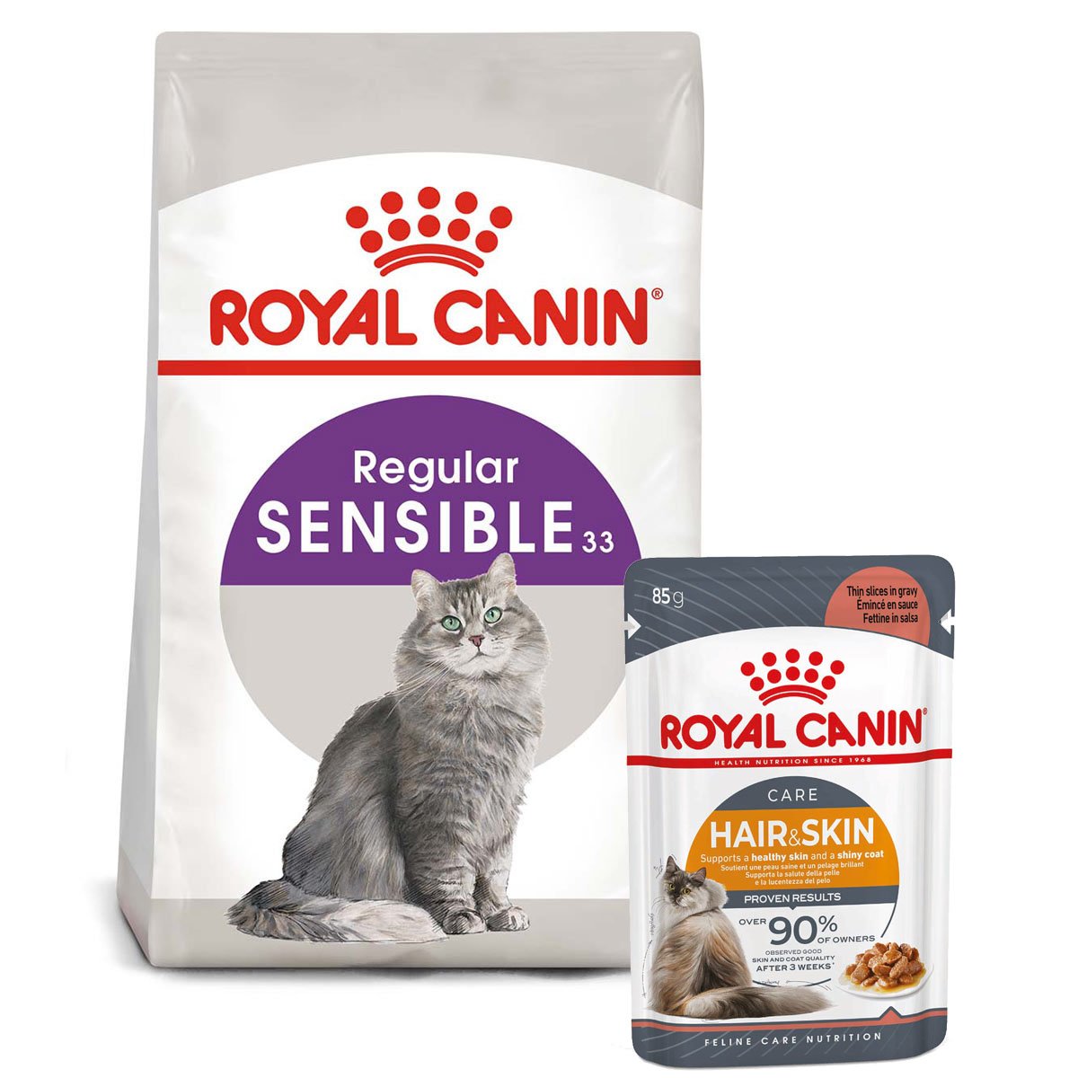 ROYAL CANIN SENSIBLE granule 2 kg + INTENSE BEAUTY kapsička 12× 85 g