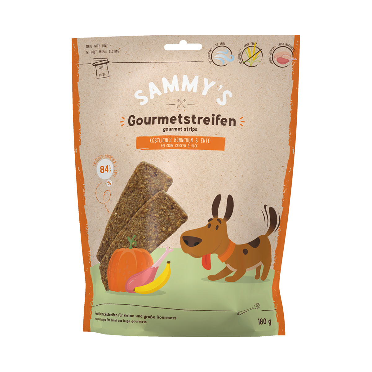 Levně Sammy’s Gourmetstreifen kuře a kachna 180 g