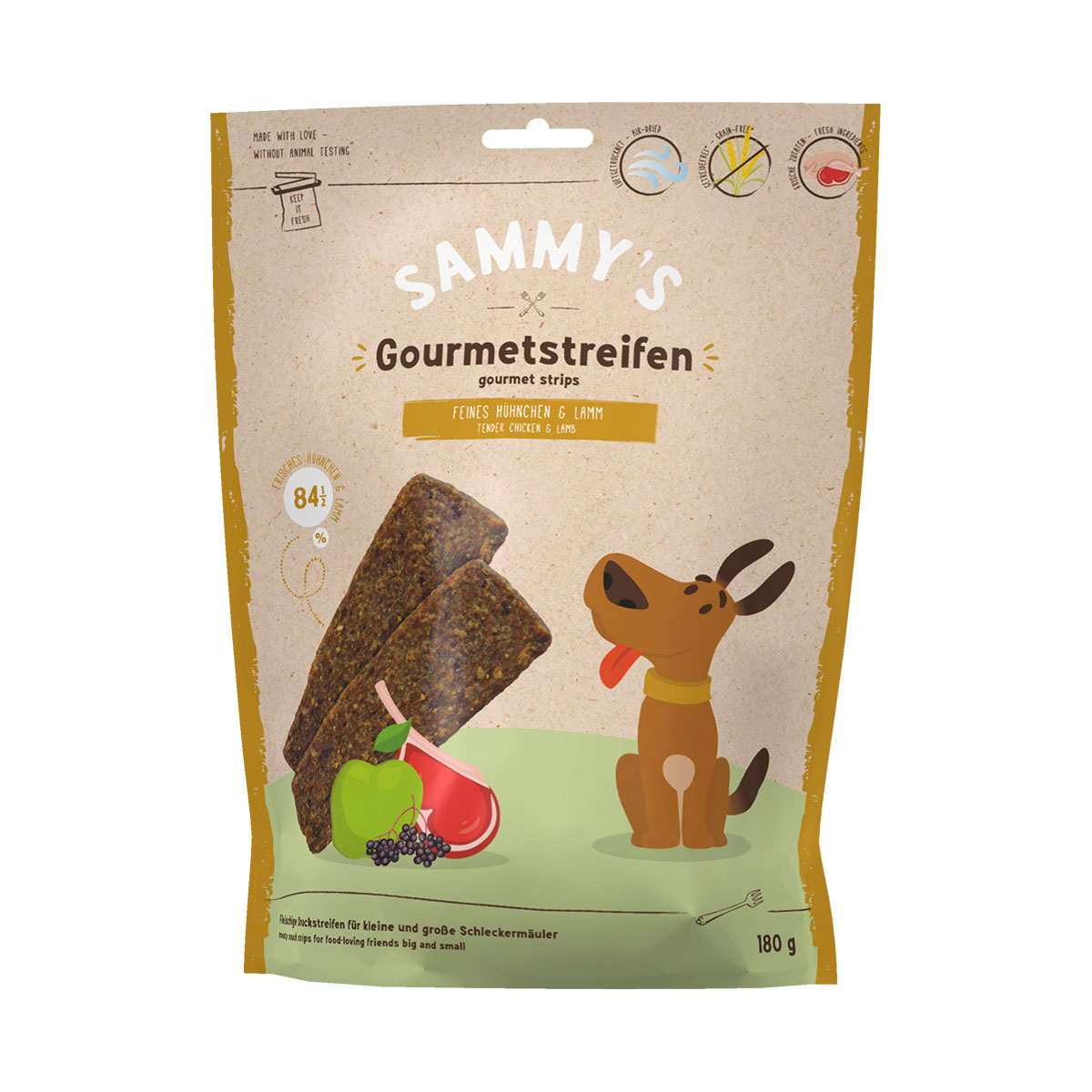 Levně Sammy’s Gourmetstreifen kuřecí a jehněčí 180 g