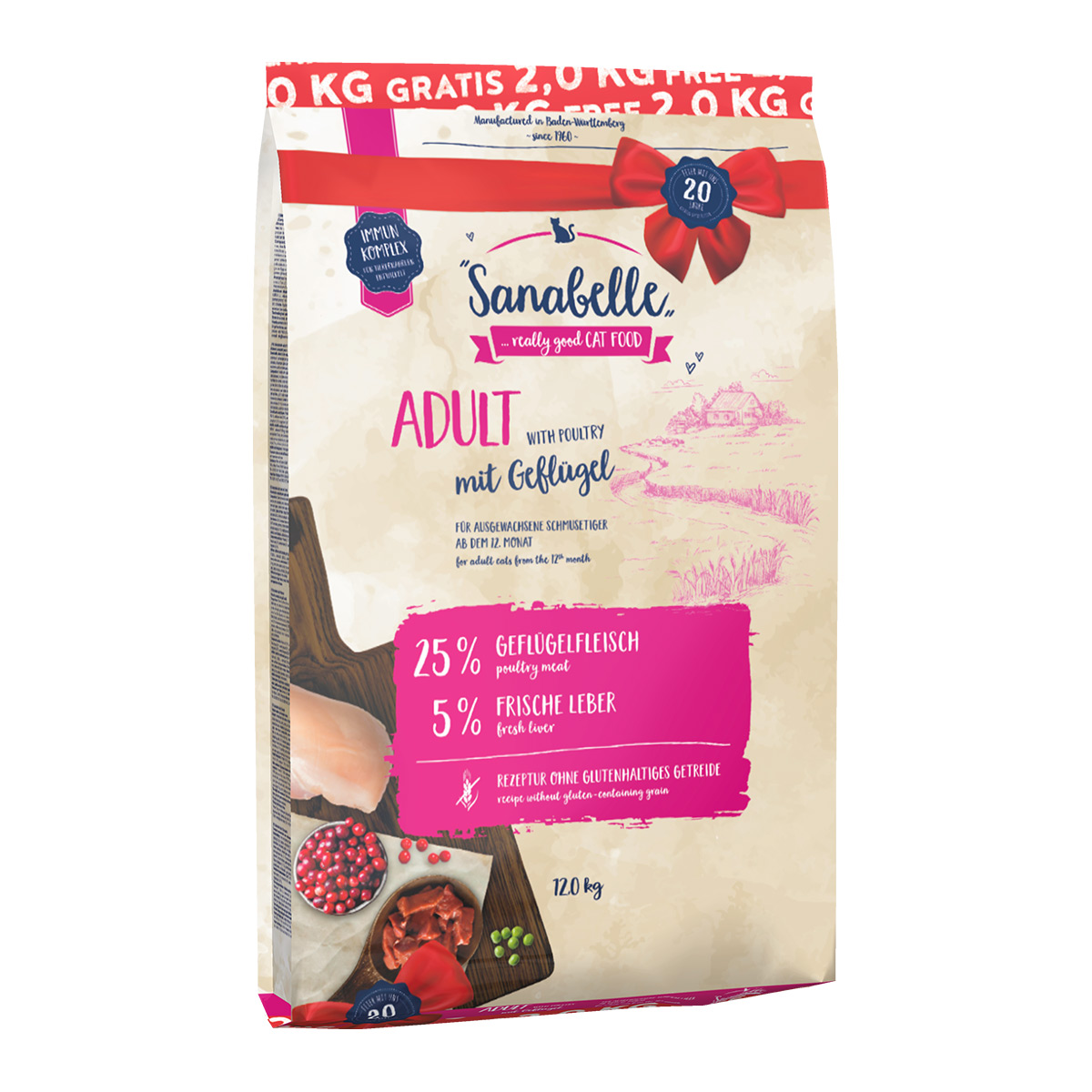 Sanabelle Adult drůbeží 10 + 2 kg zdarma