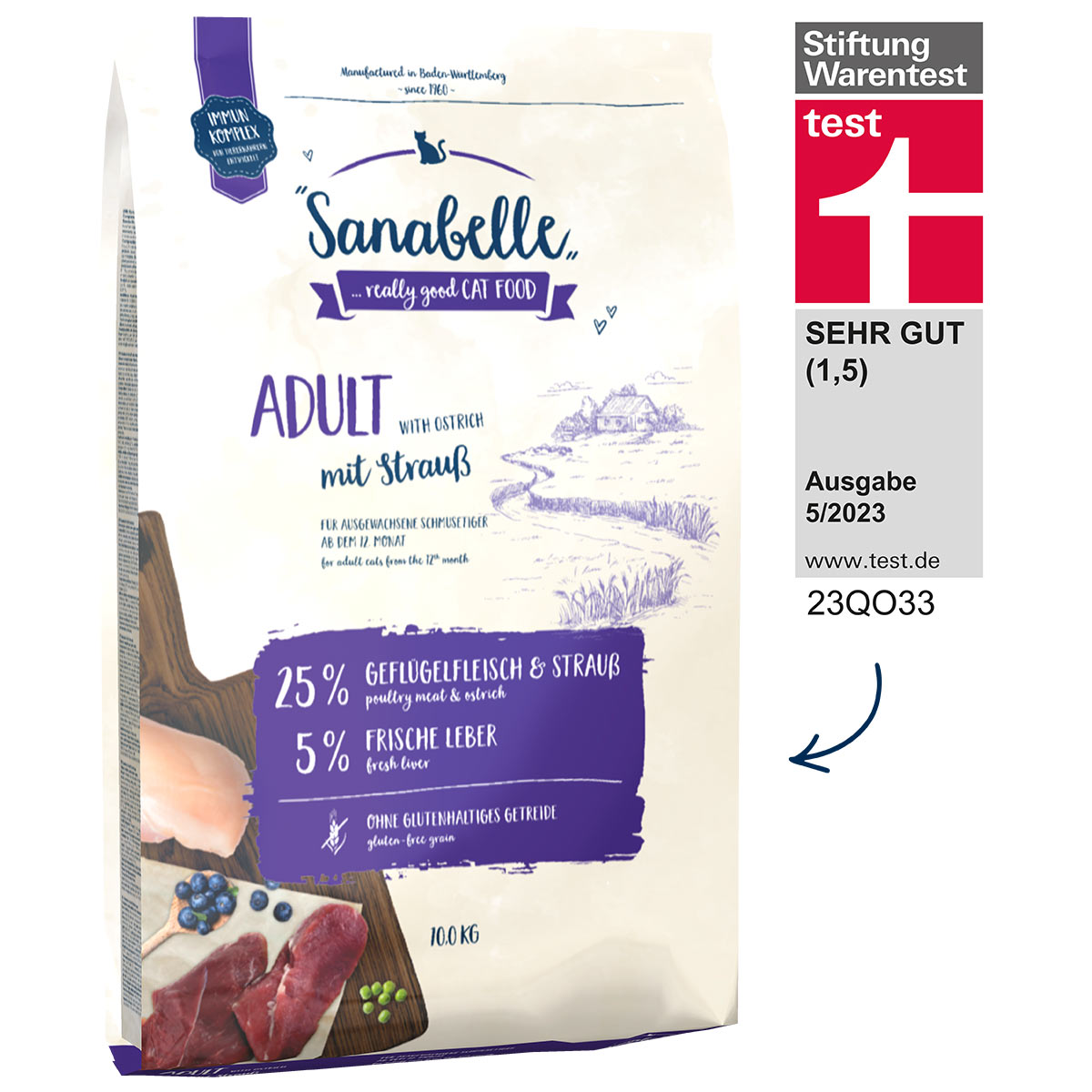 Sanabelle Adult pštros 2 × 10 kg