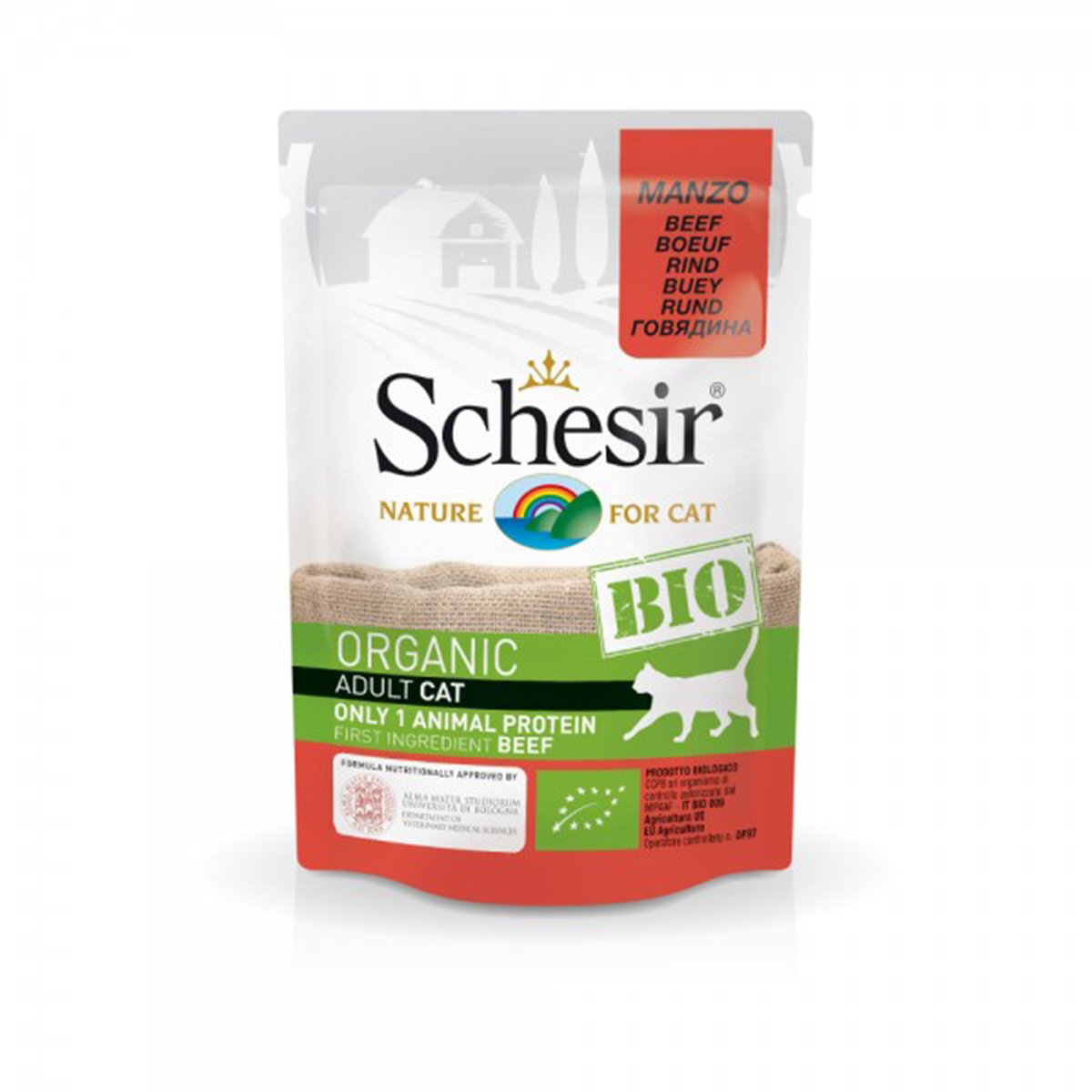 Schesir Cat Bio hovězí 16 × 85 g