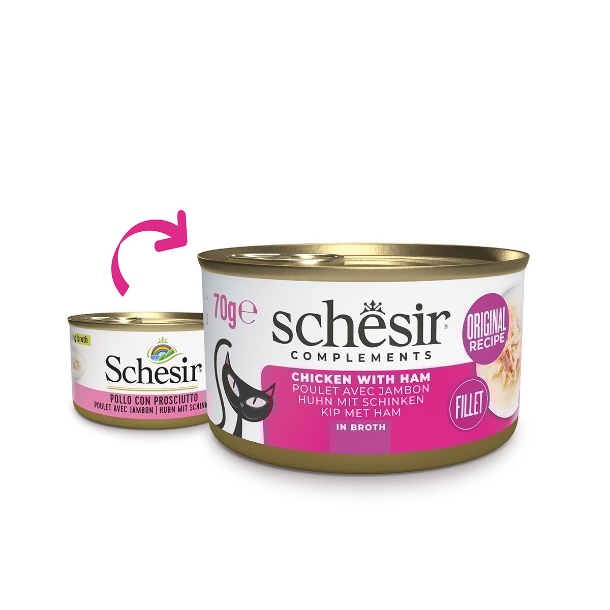 Schesir Cat Huhn mit Schinken in Brühe