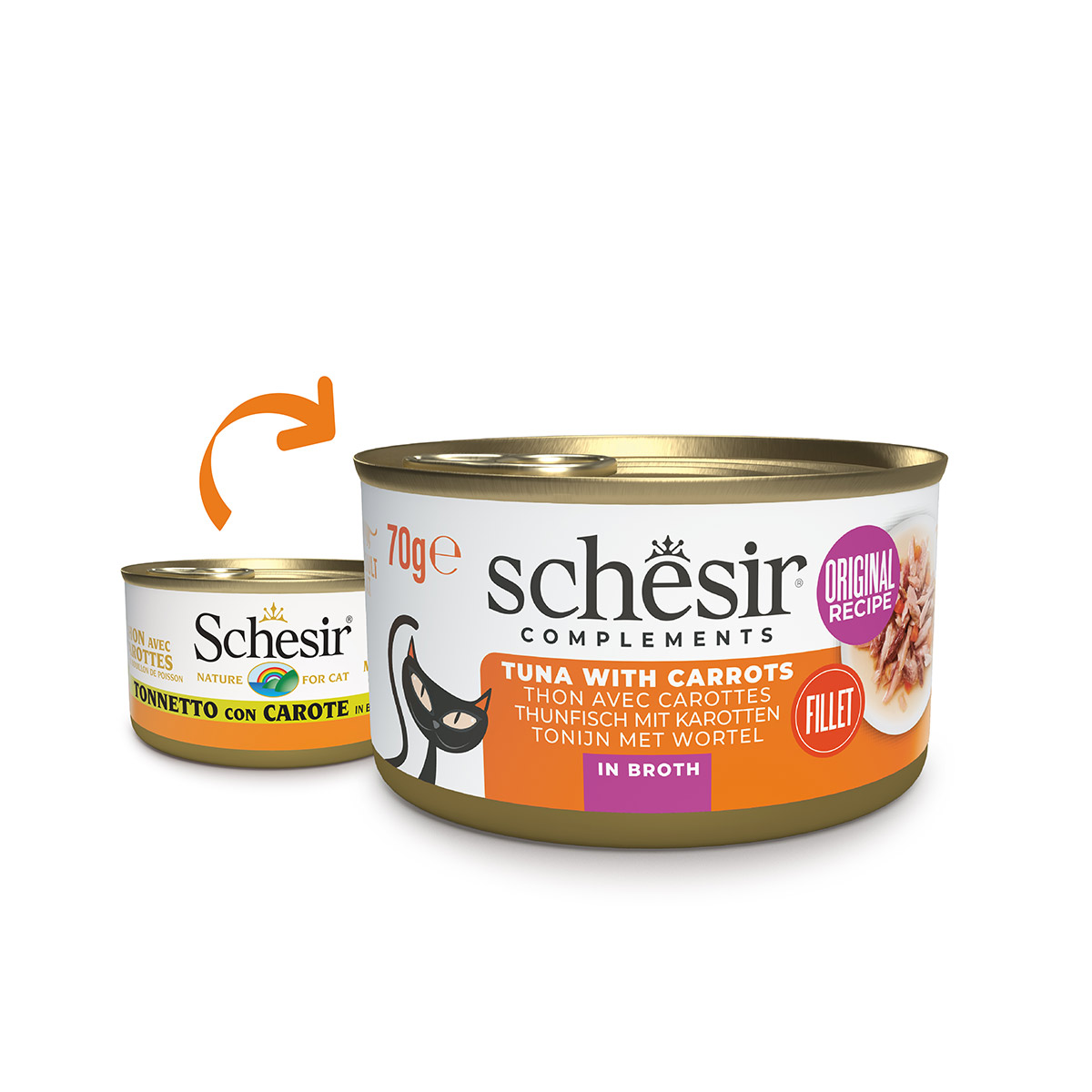 Schesir Cat Thunfisch mit Karotten in Brühe