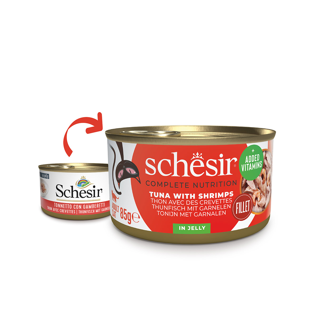 Schesir Cat Complete Thunfisch mit Garnelen in Jelly
