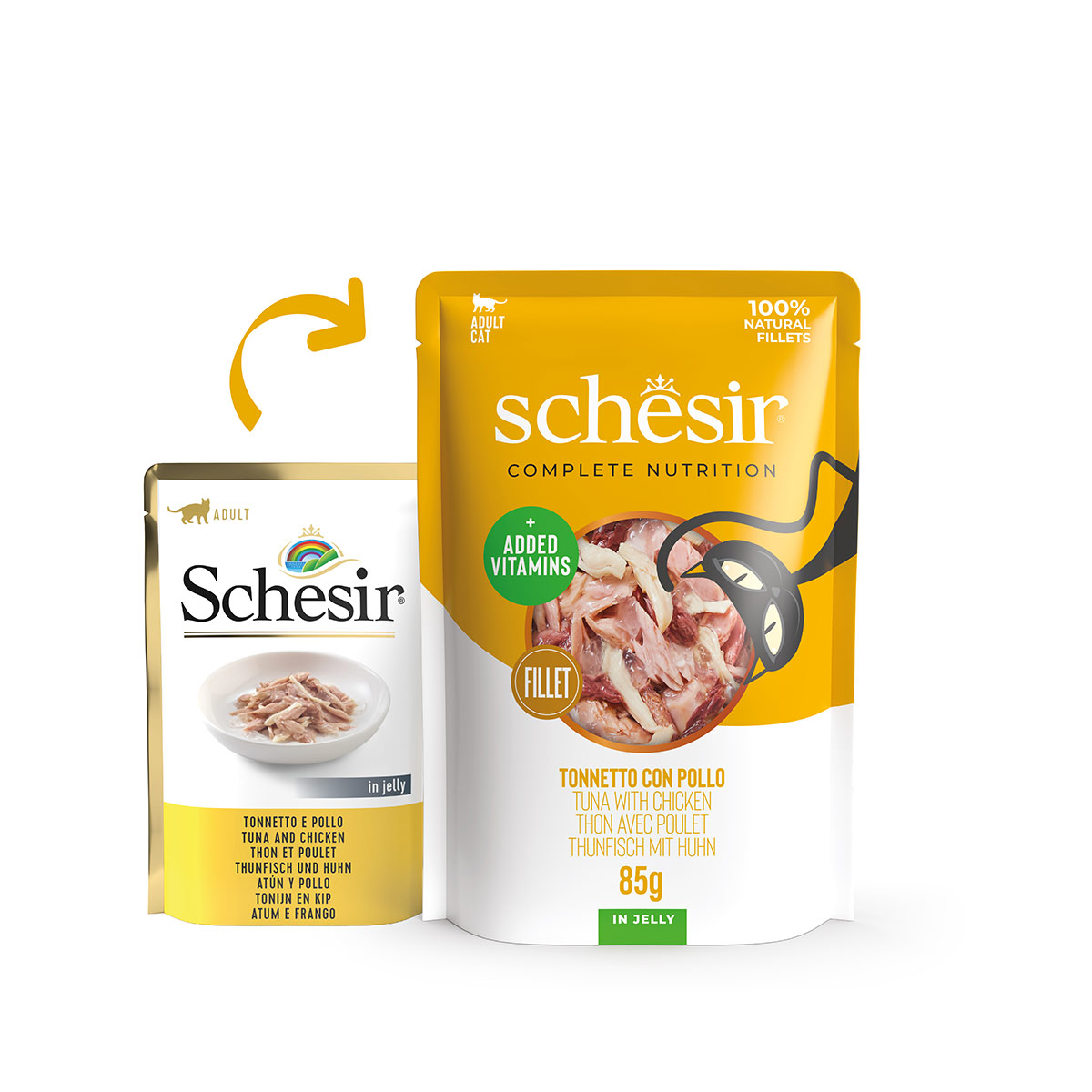 Schesir Cat Complete Thunfisch mit Huhn in Jelly