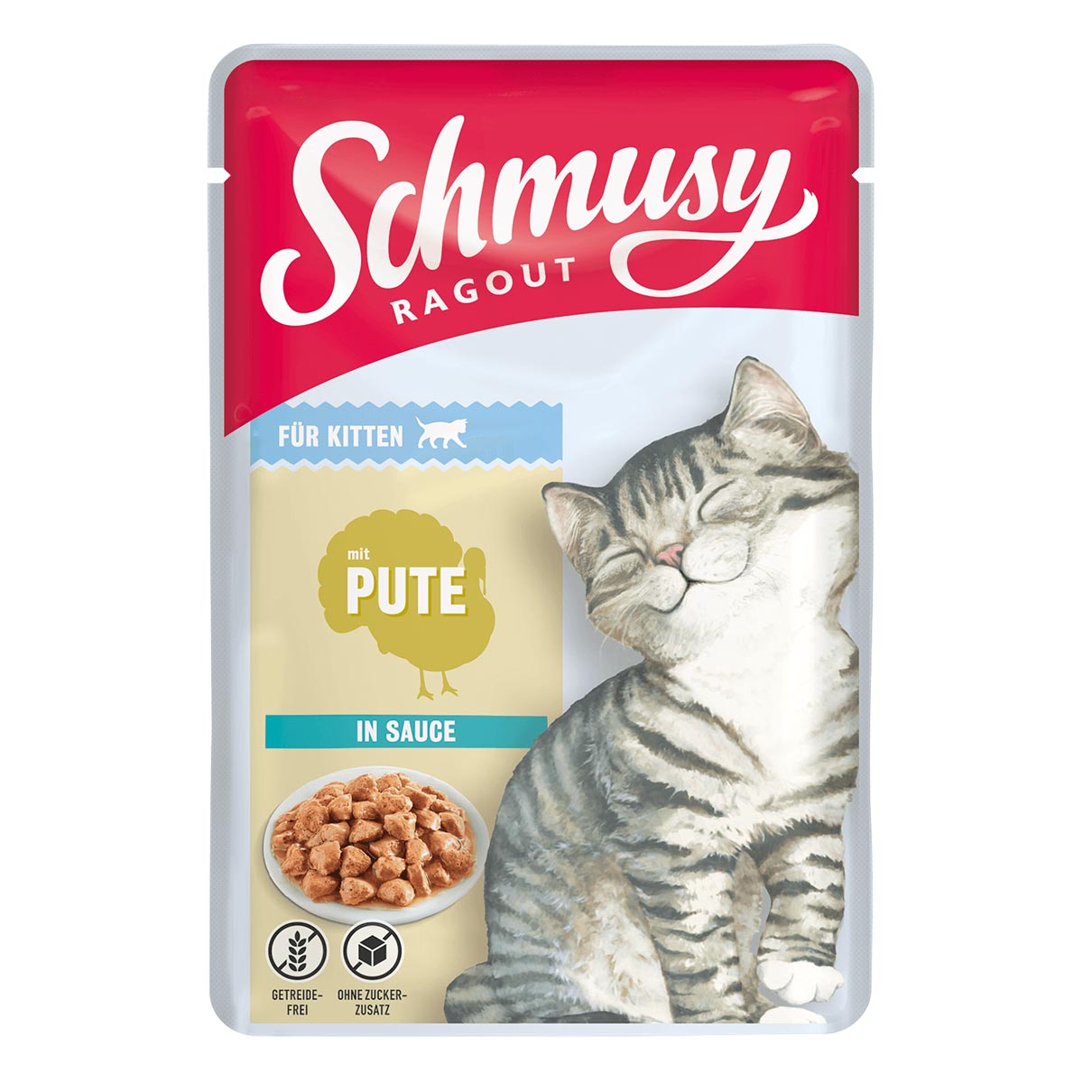 Schmusy ragú pro koťata s krůtím masem v omáčce 22 × 100 g